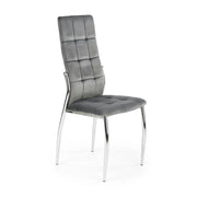 Scaun tapitat K416, gri/argintiu, stofa catifelata/metal, 43x54x101 cm