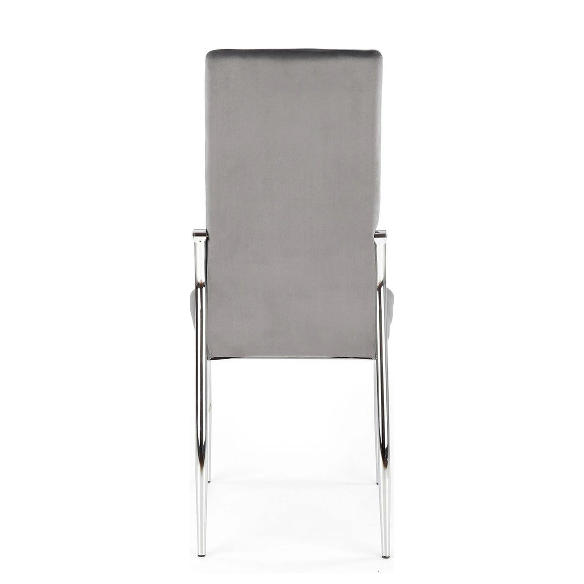 Scaun tapitat K416, gri/argintiu, stofa catifelata/metal, 43x54x101 cm