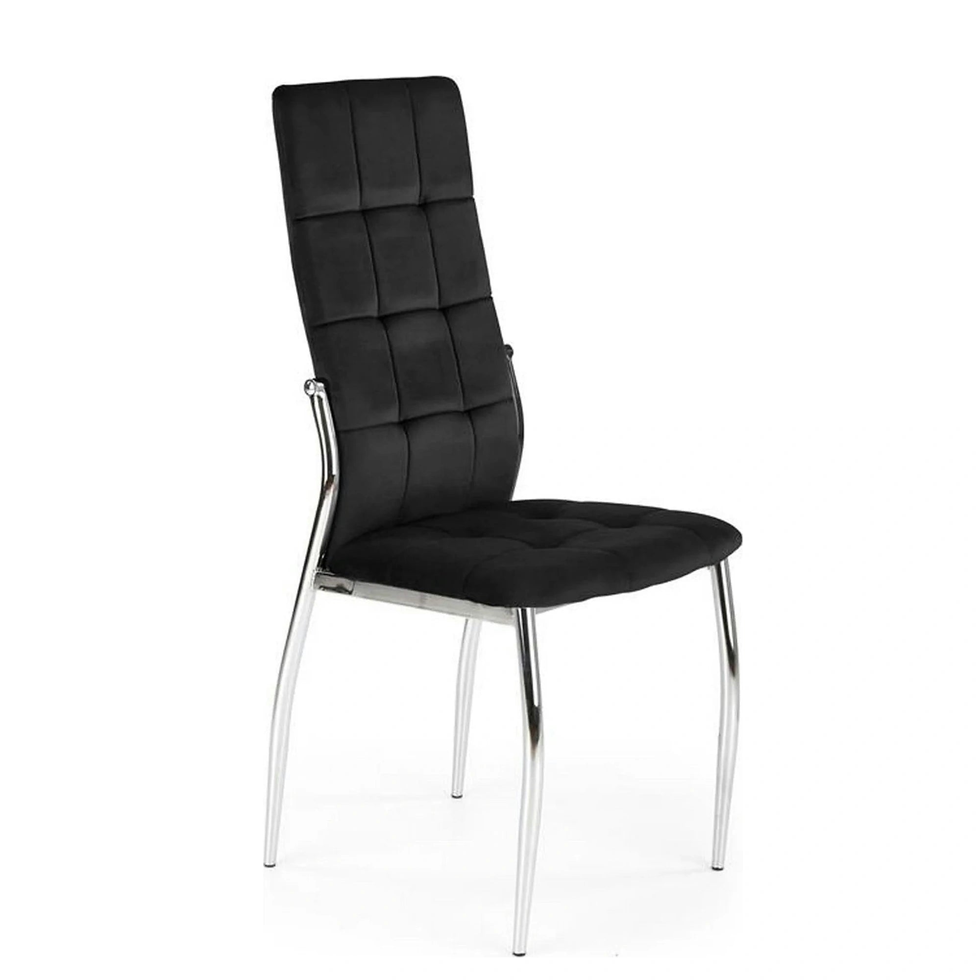Scaun tapitat K416, negru, stofa catifelata, 43x54x101 cm