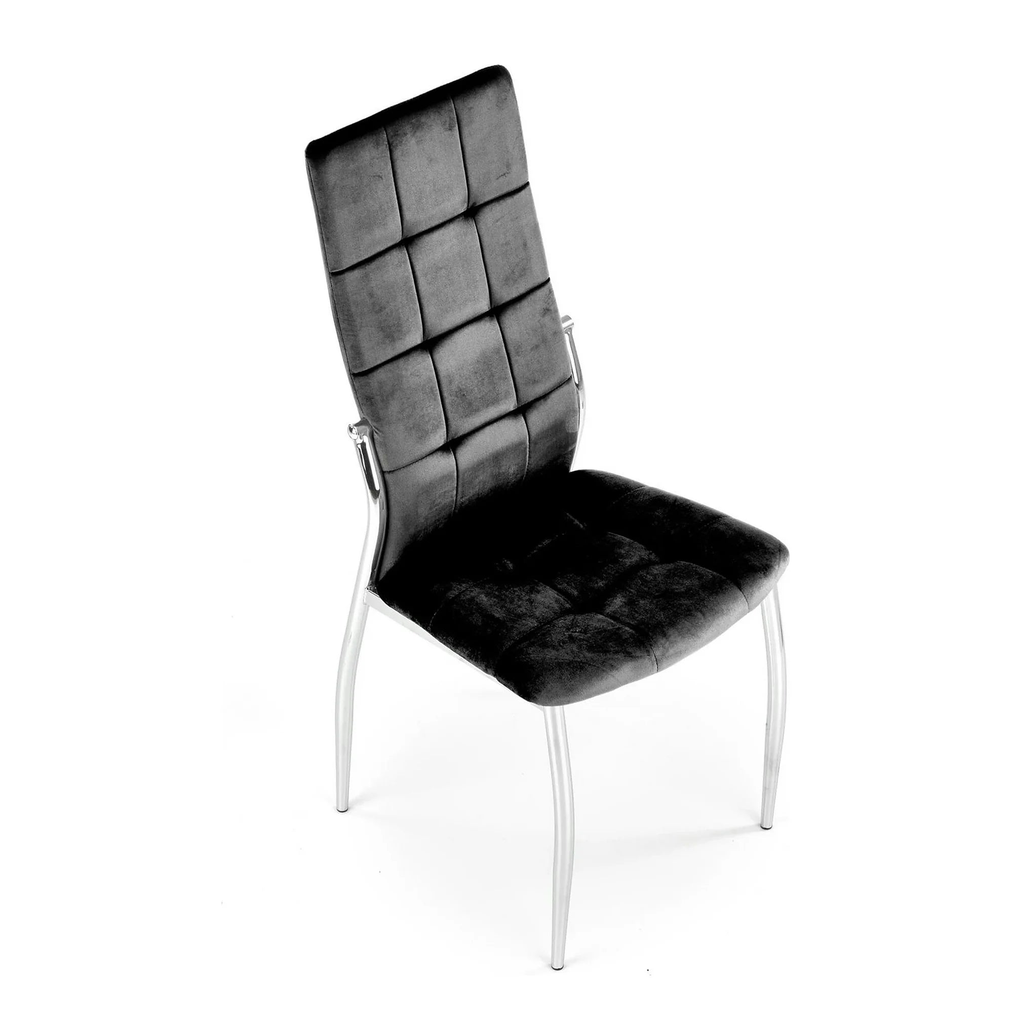 Scaun tapitat K416, negru, stofa catifelata, 43x54x101 cm