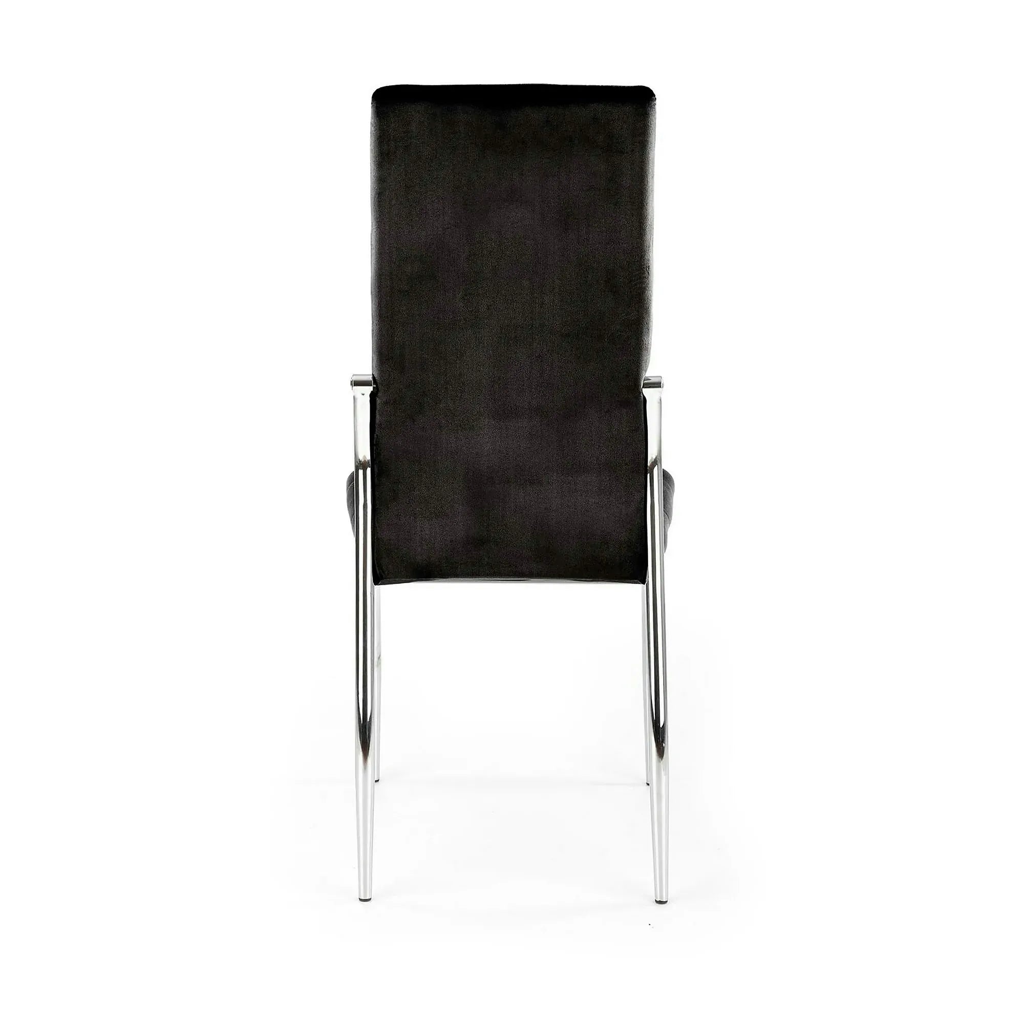 Scaun tapitat K416, negru, stofa catifelata, 43x54x101 cm