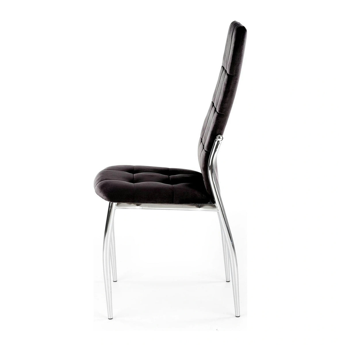 Scaun tapitat K416, negru, stofa catifelata, 43x54x101 cm