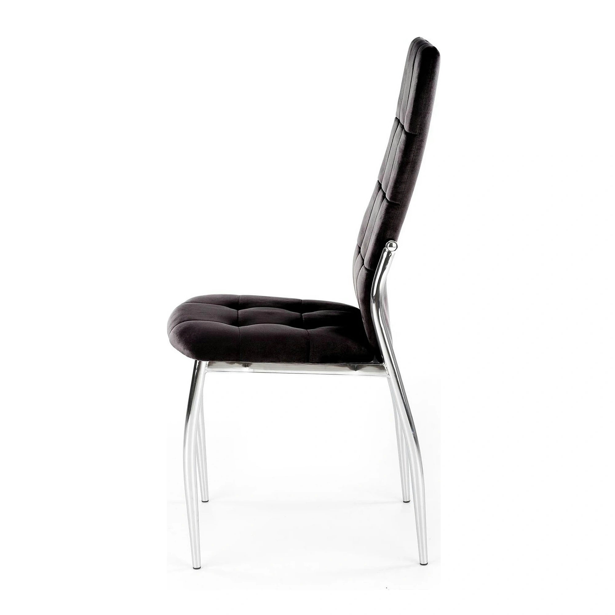 Scaun tapitat K416, negru, stofa catifelata, 43x54x101 cm