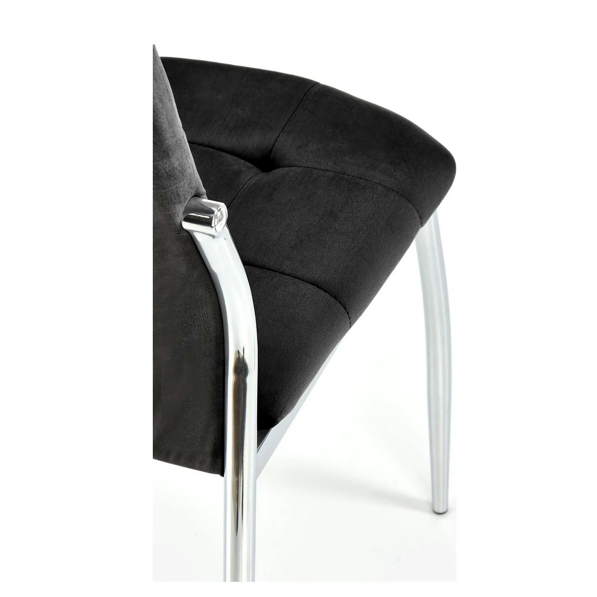 Scaun tapitat K416, negru, stofa catifelata, 43x54x101 cm