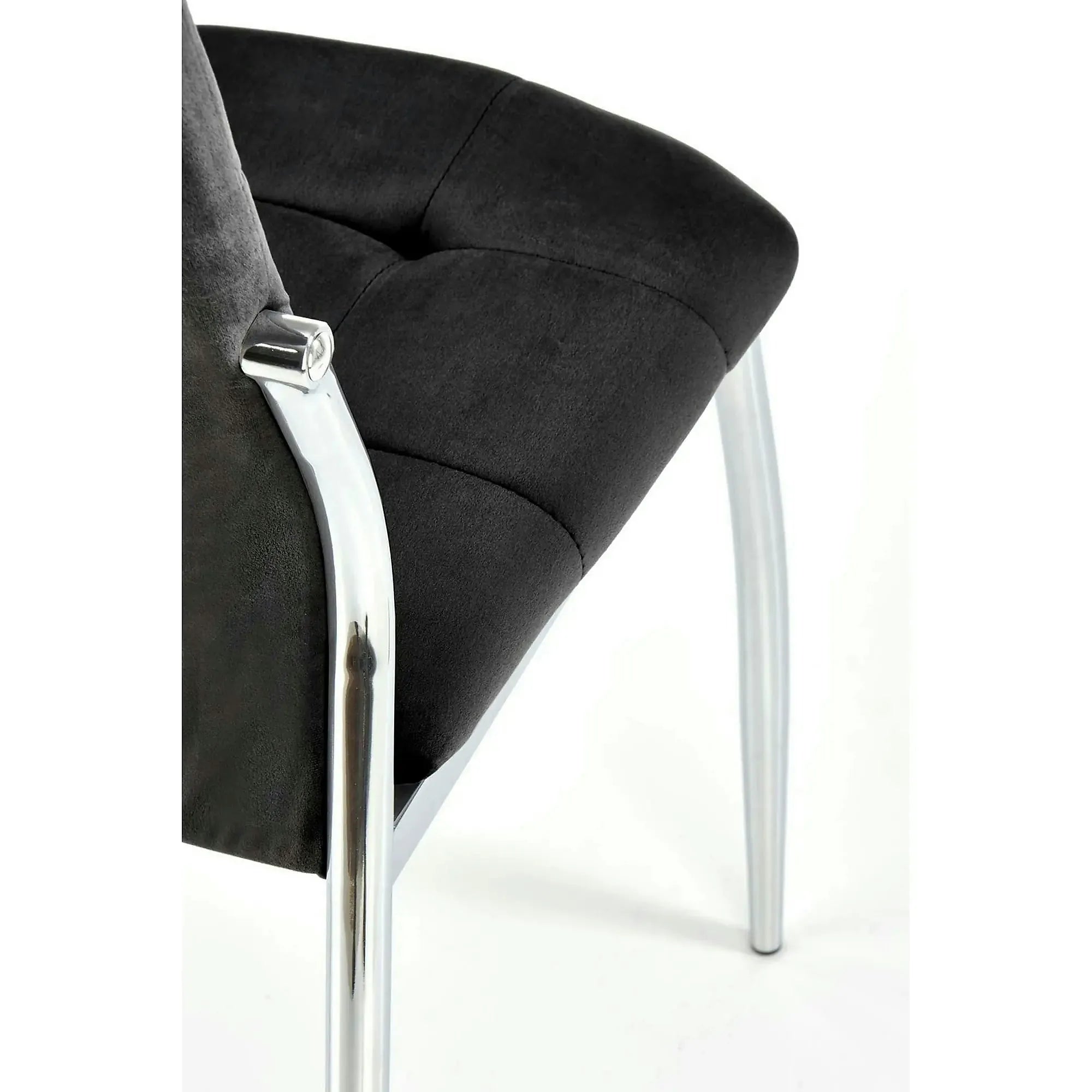 Scaun tapitat K416, negru, stofa catifelata, 43x54x101 cm