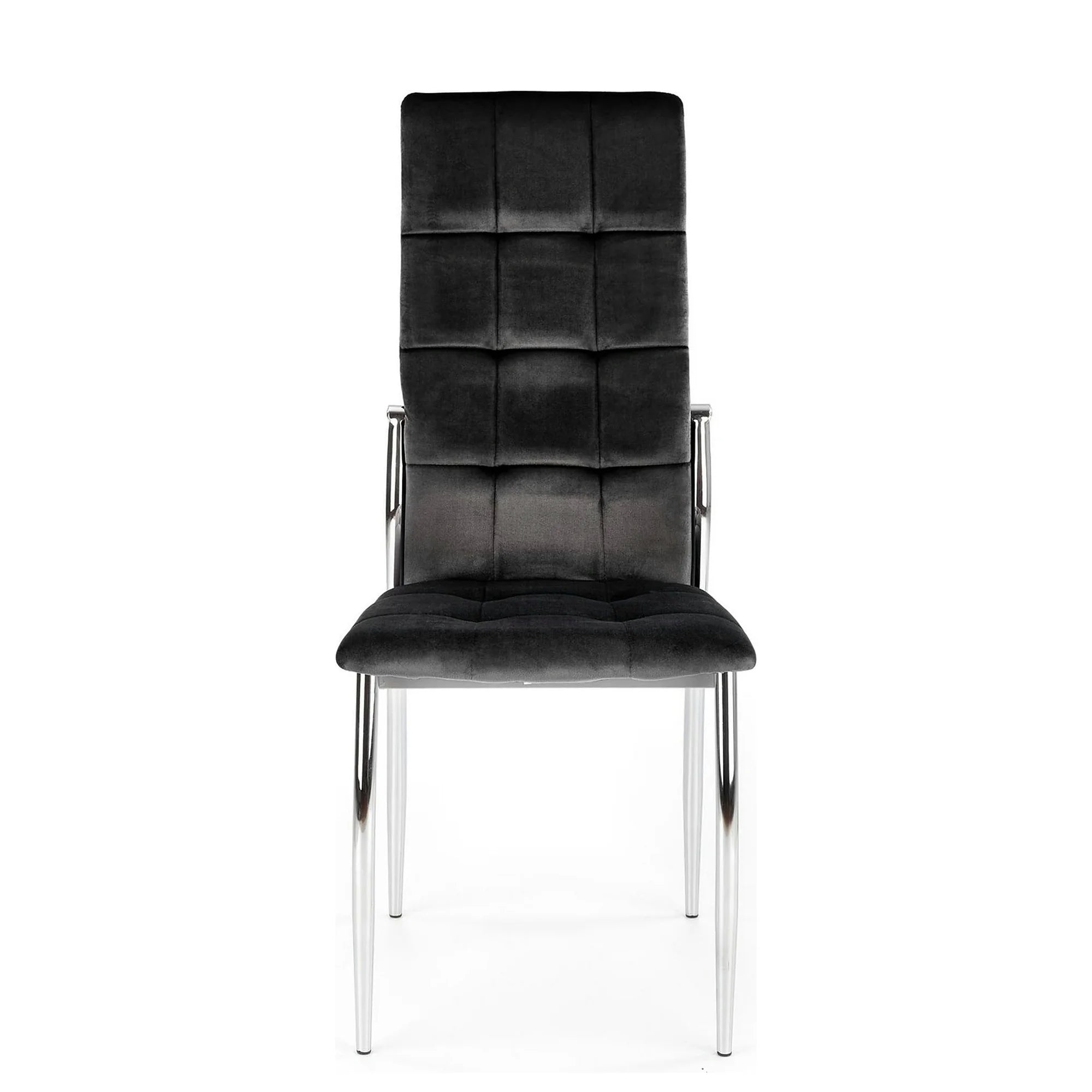 Scaun tapitat K416, negru, stofa catifelata, 43x54x101 cm
