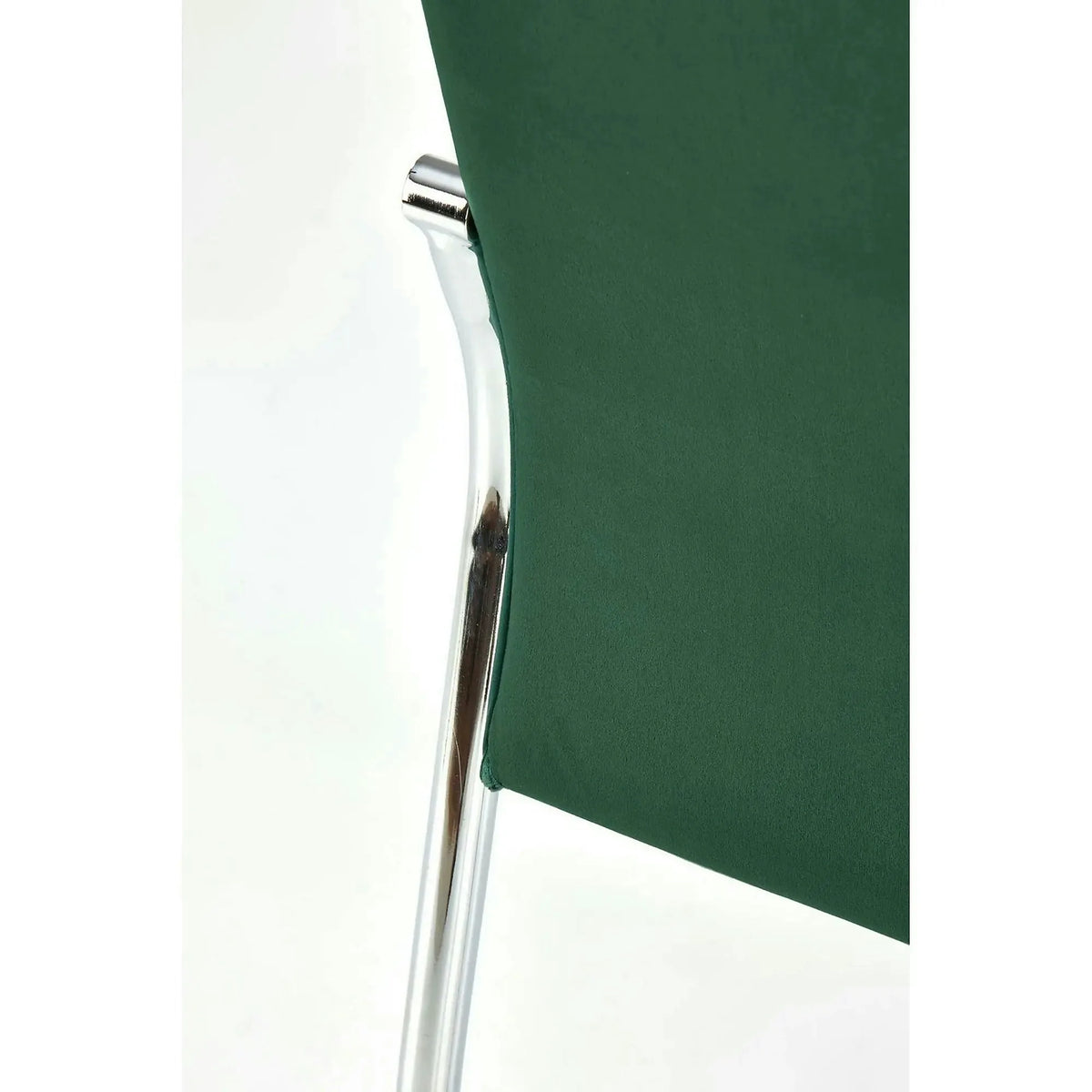 Scaun tapitat K416, verde inchis/crom, stofa catifelata/metal, 43x54x101 cm