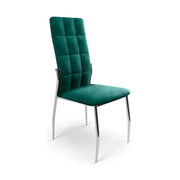 Scaun tapitat K416, verde inchis/crom, stofa catifelata/metal, 43x54x101 cm