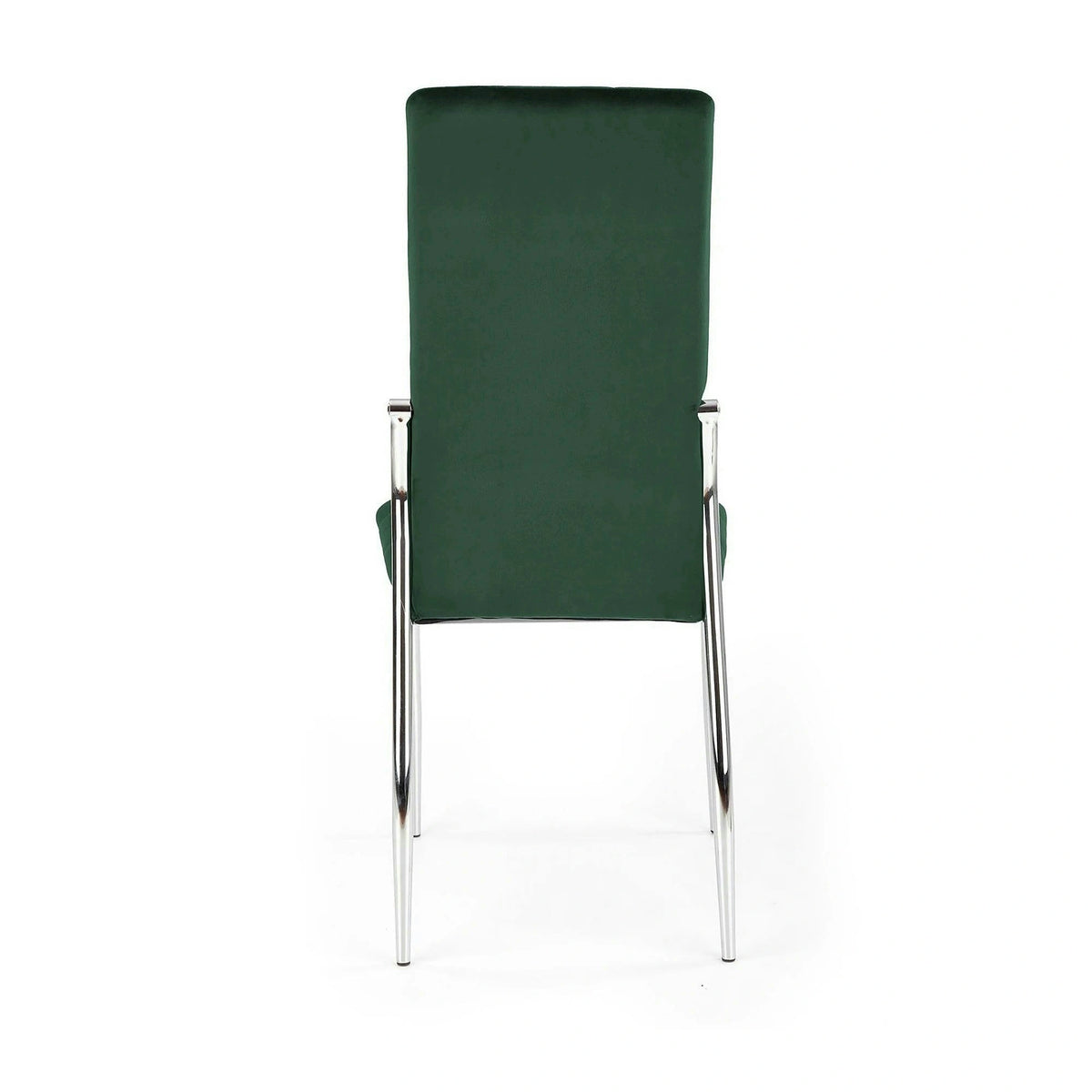 Scaun tapitat K416, verde inchis/crom, stofa catifelata/metal, 43x54x101 cm