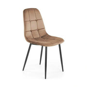 Scaun tapitat K417, bej, stofa catifelata, 44x56x87 cm