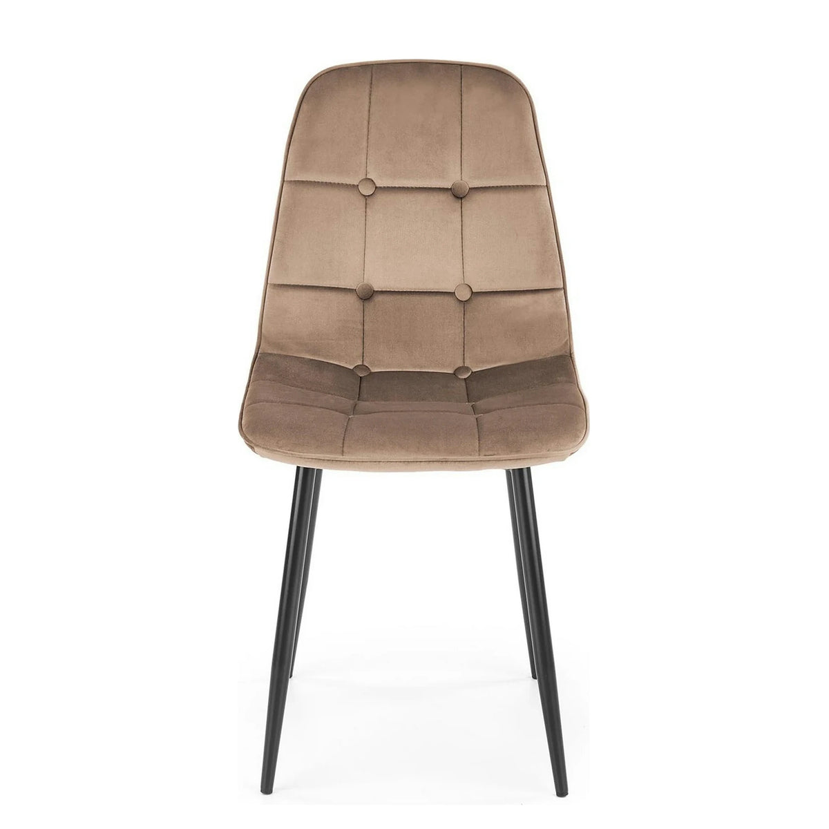 Scaun tapitat K417, bej, stofa catifelata, 44x56x87 cm