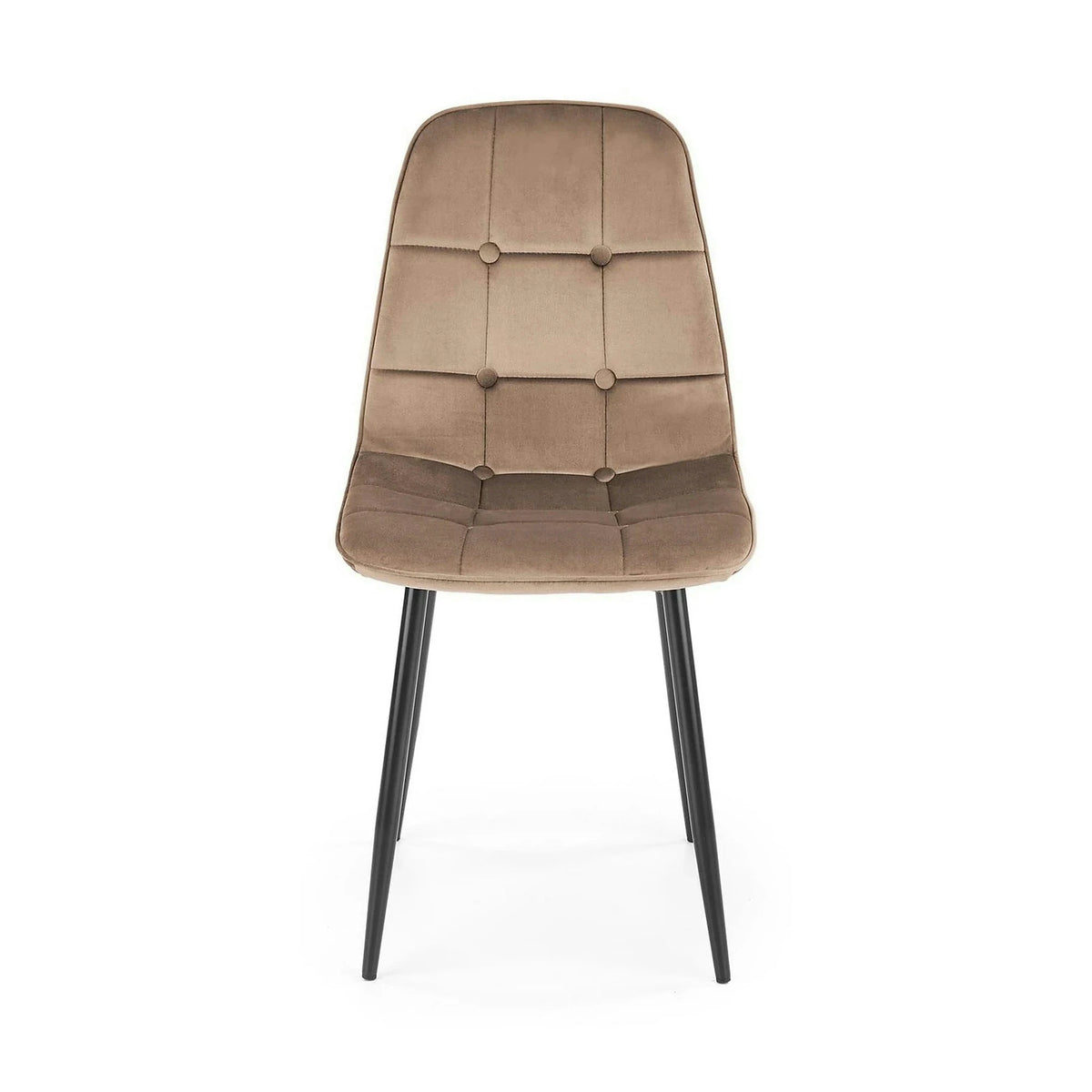 Scaun tapitat K417, bej, stofa catifelata, 44x56x87 cm