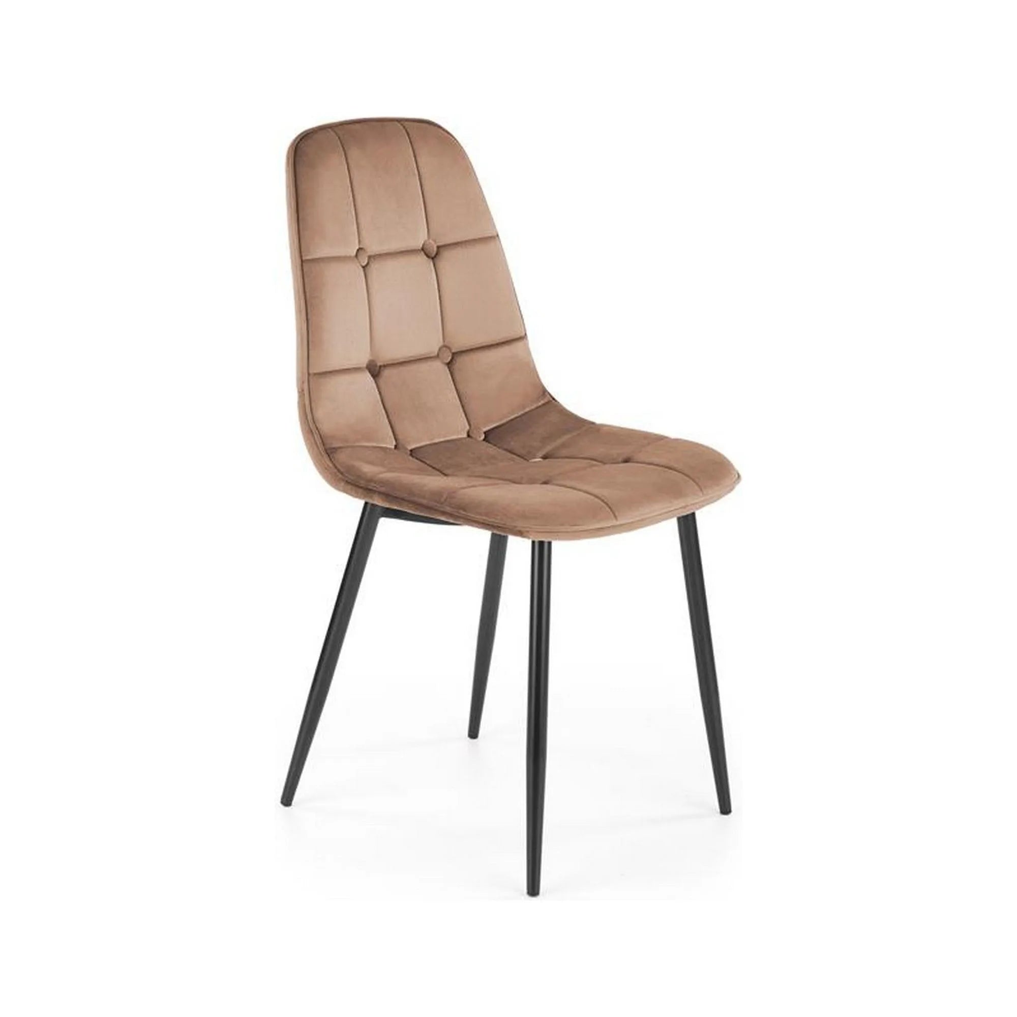 Scaun tapitat K417, bej, stofa catifelata, 44x56x87 cm