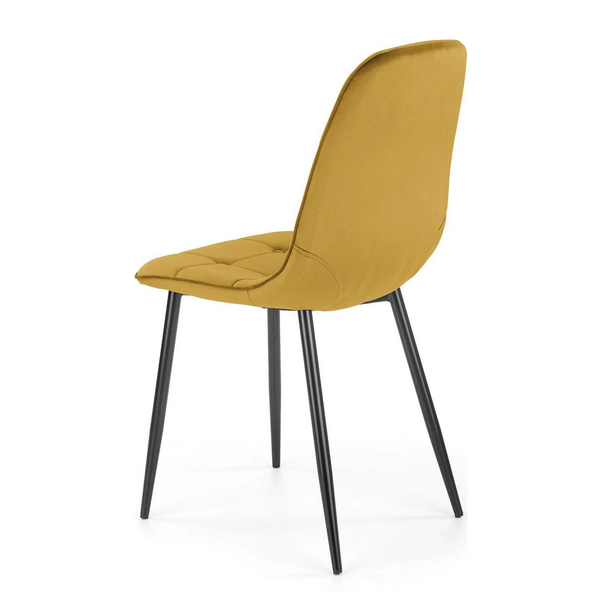 Scaun tapitat K417, galben, stofa catifelata, 44x56x87 cm