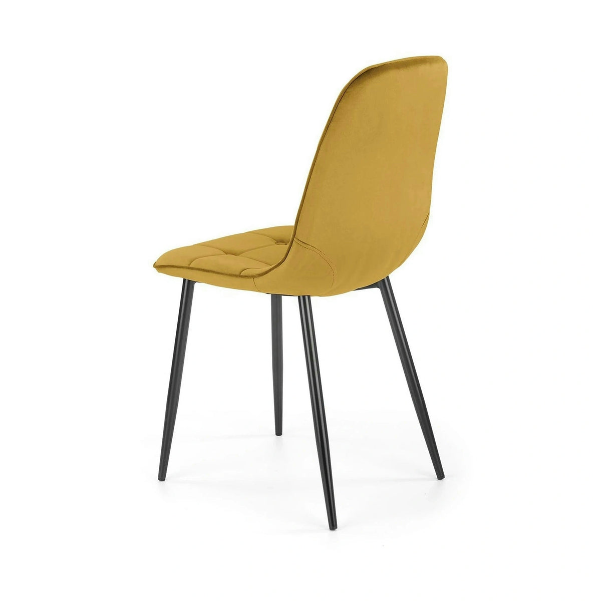 Scaun tapitat K417, galben, stofa catifelata, 44x56x87 cm