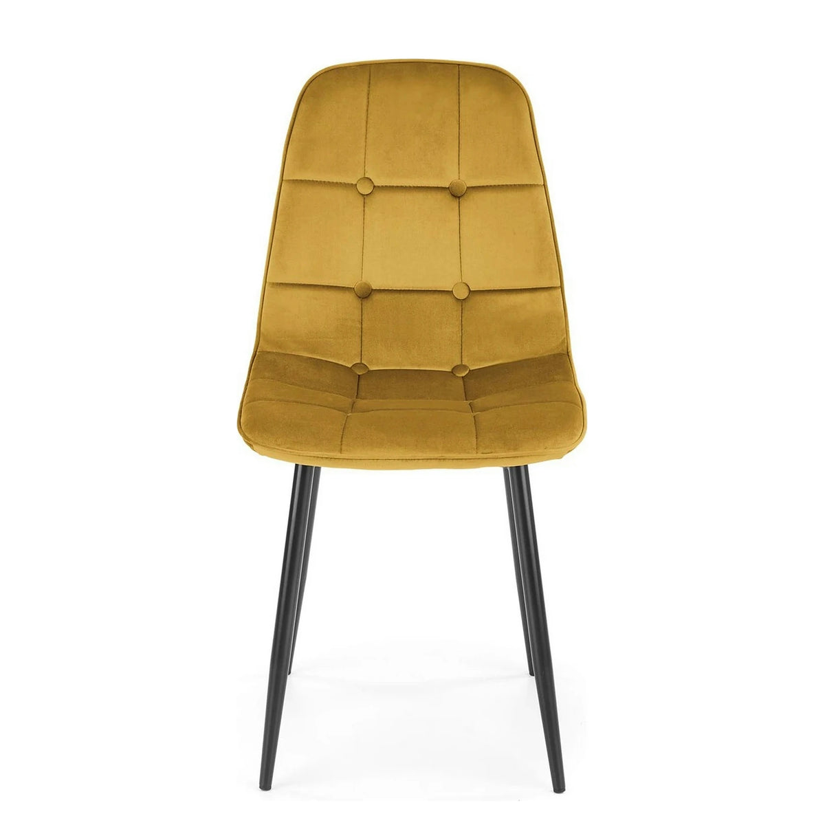 Scaun tapitat K417, galben, stofa catifelata, 44x56x87 cm