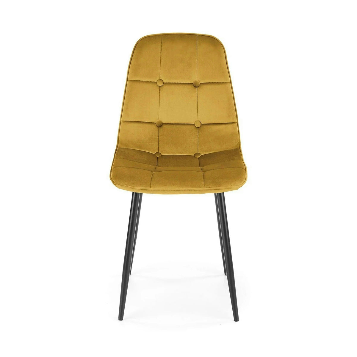 Scaun tapitat K417, galben, stofa catifelata, 44x56x87 cm