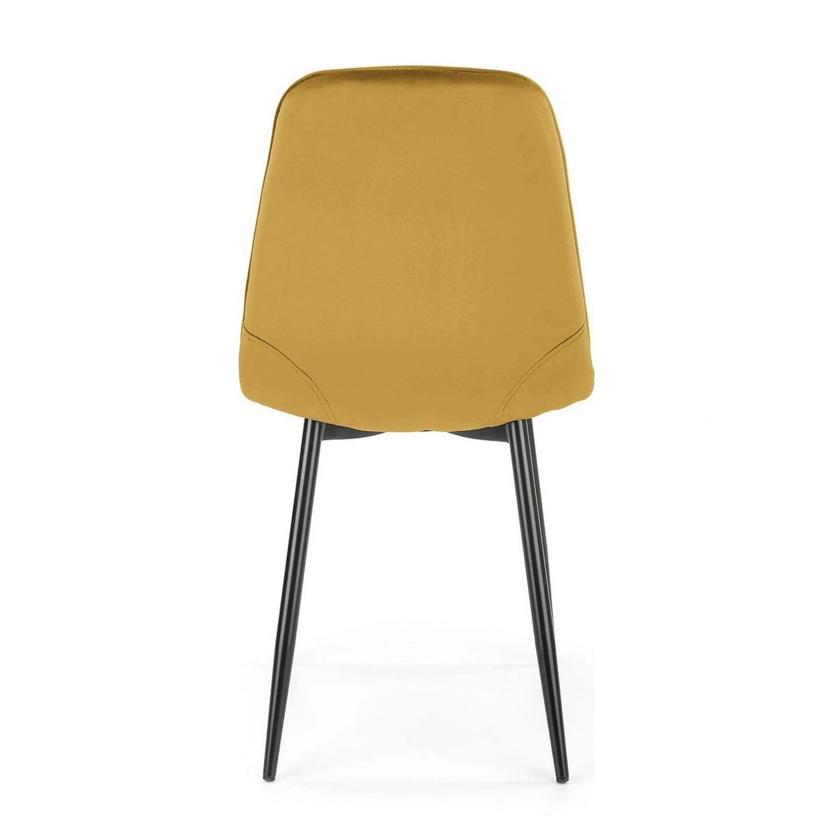Scaun tapitat K417, galben, stofa catifelata, 44x56x87 cm