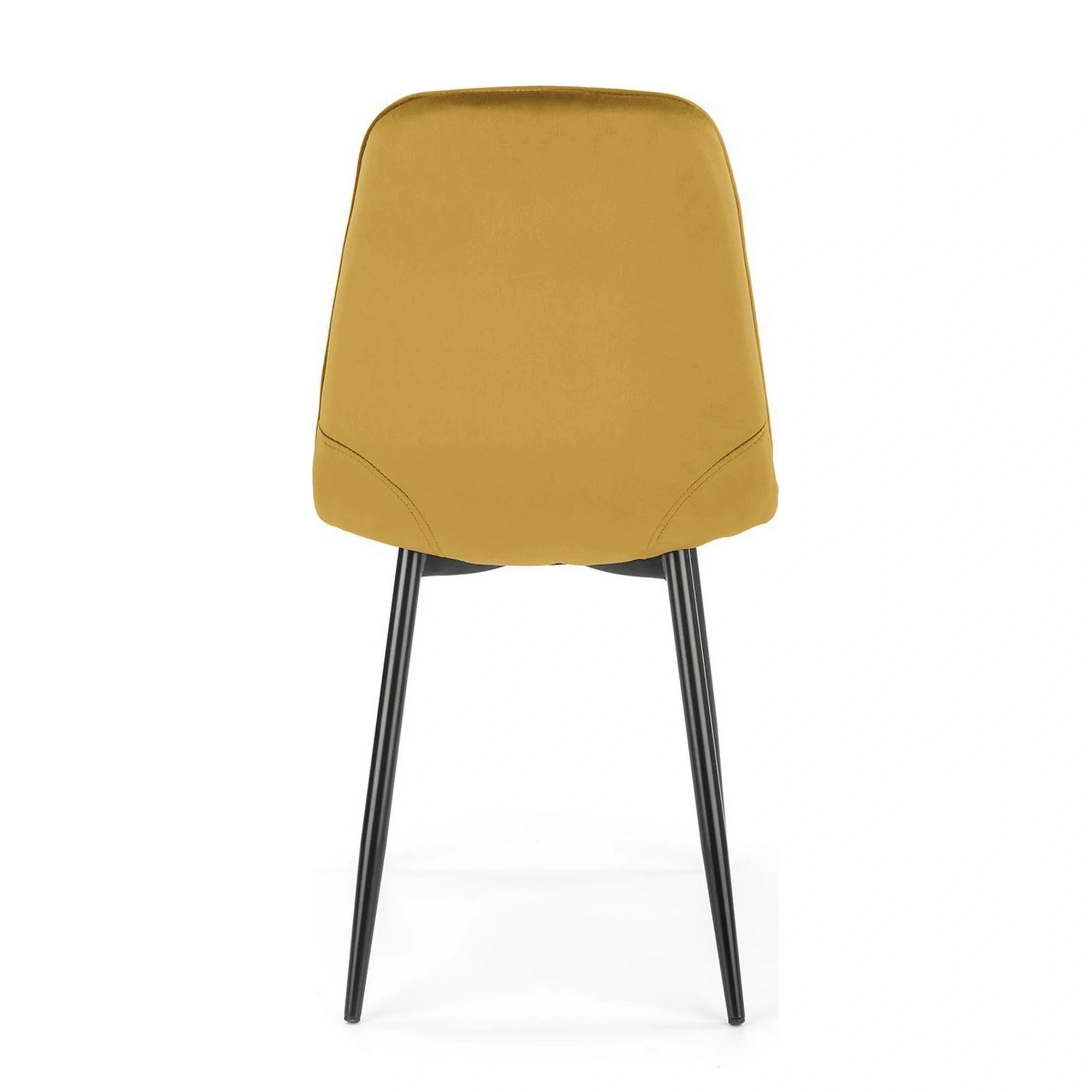 Scaun tapitat K417, galben, stofa catifelata, 44x56x87 cm