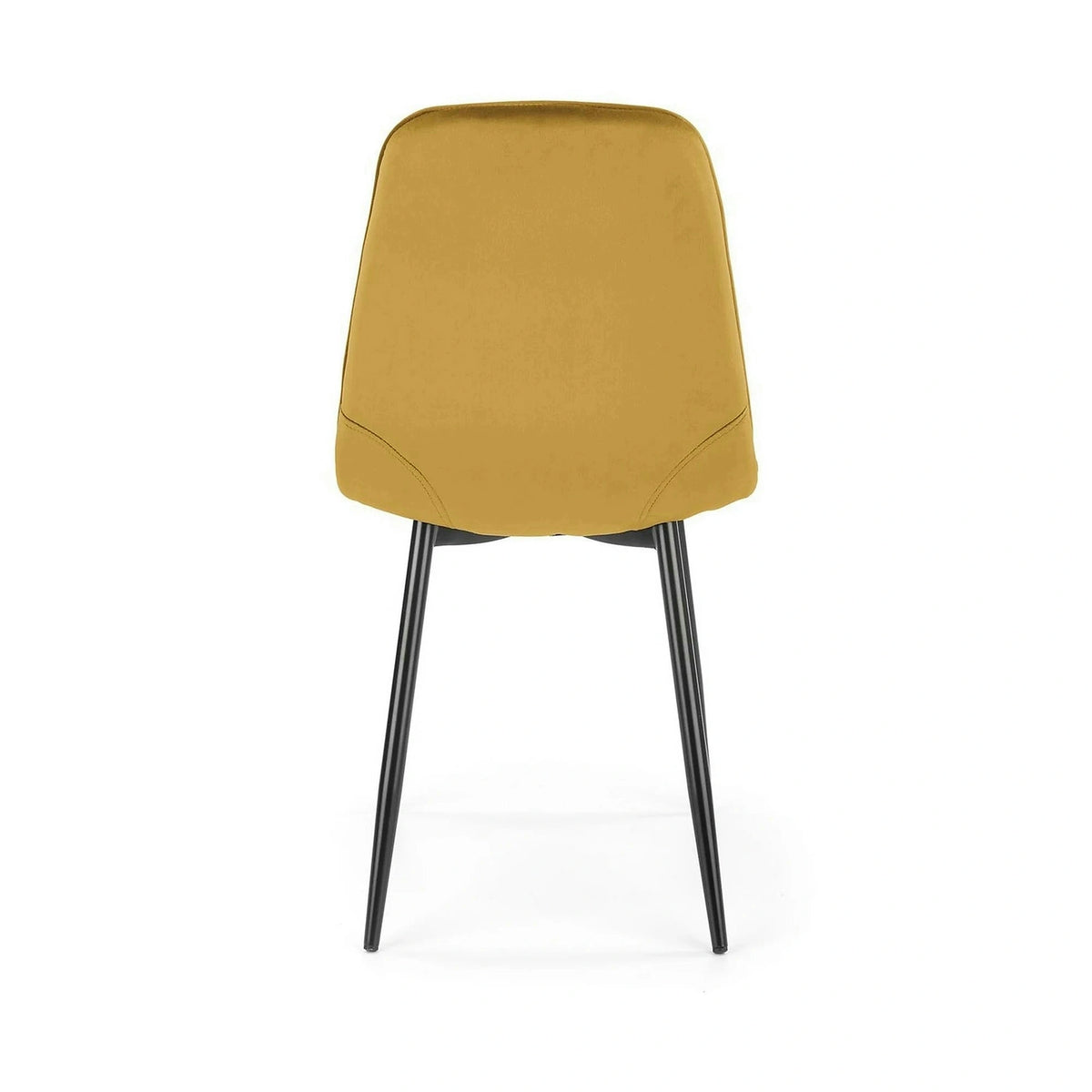 Scaun tapitat K417, galben, stofa catifelata, 44x56x87 cm
