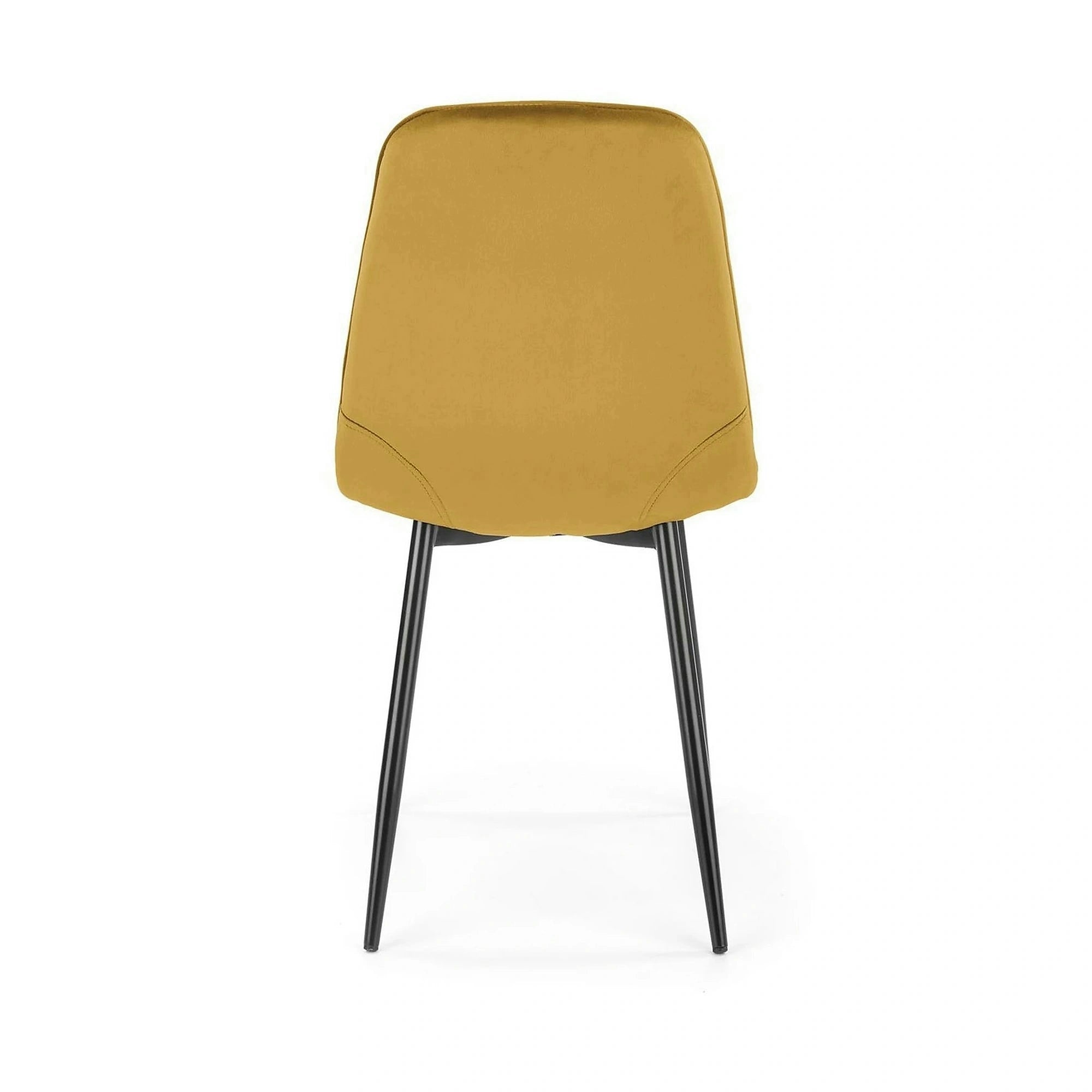 Scaun tapitat K417, galben, stofa catifelata, 44x56x87 cm