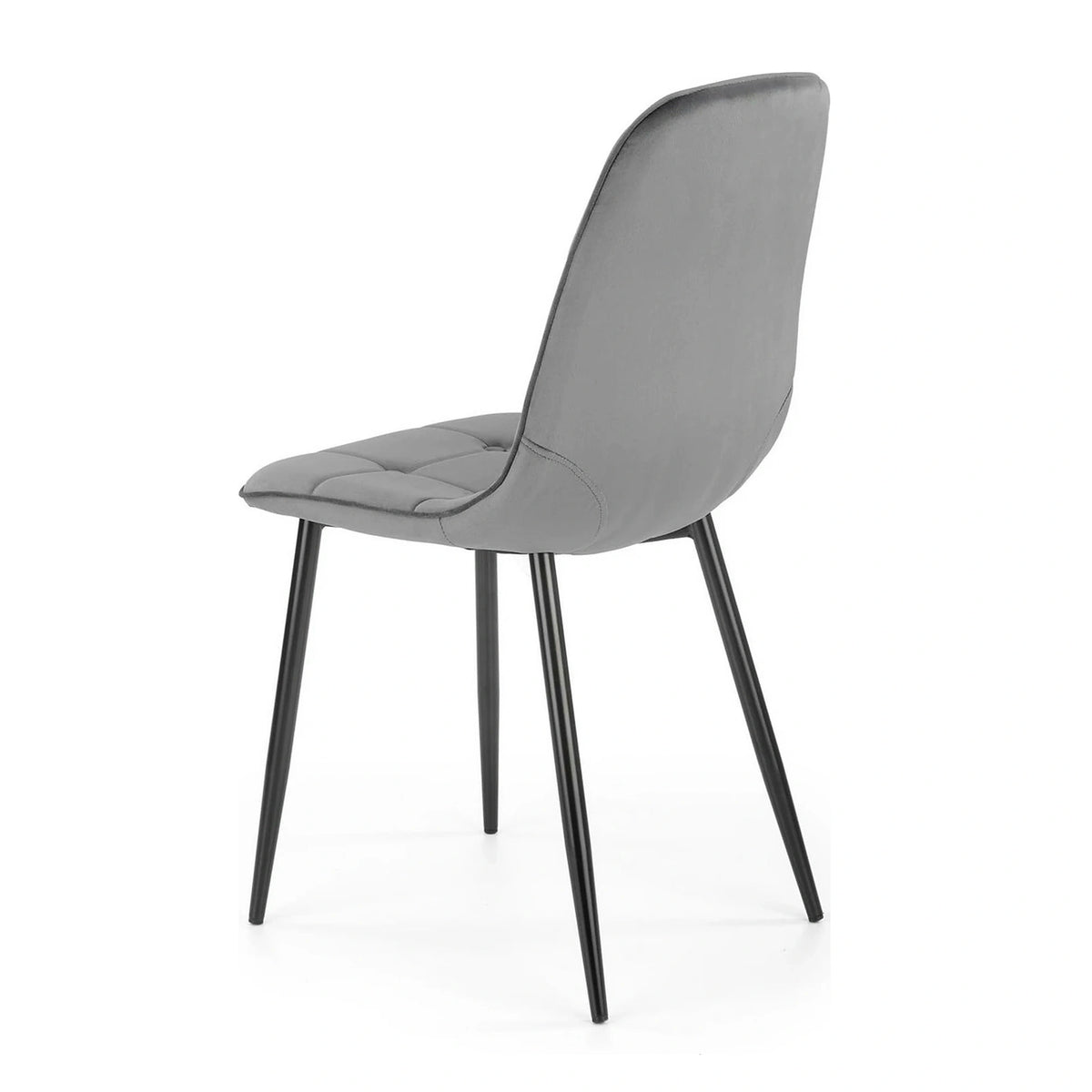 Scaun tapitat K417, gri/negru, stofa catifelata/metal, 46x56x87 cm