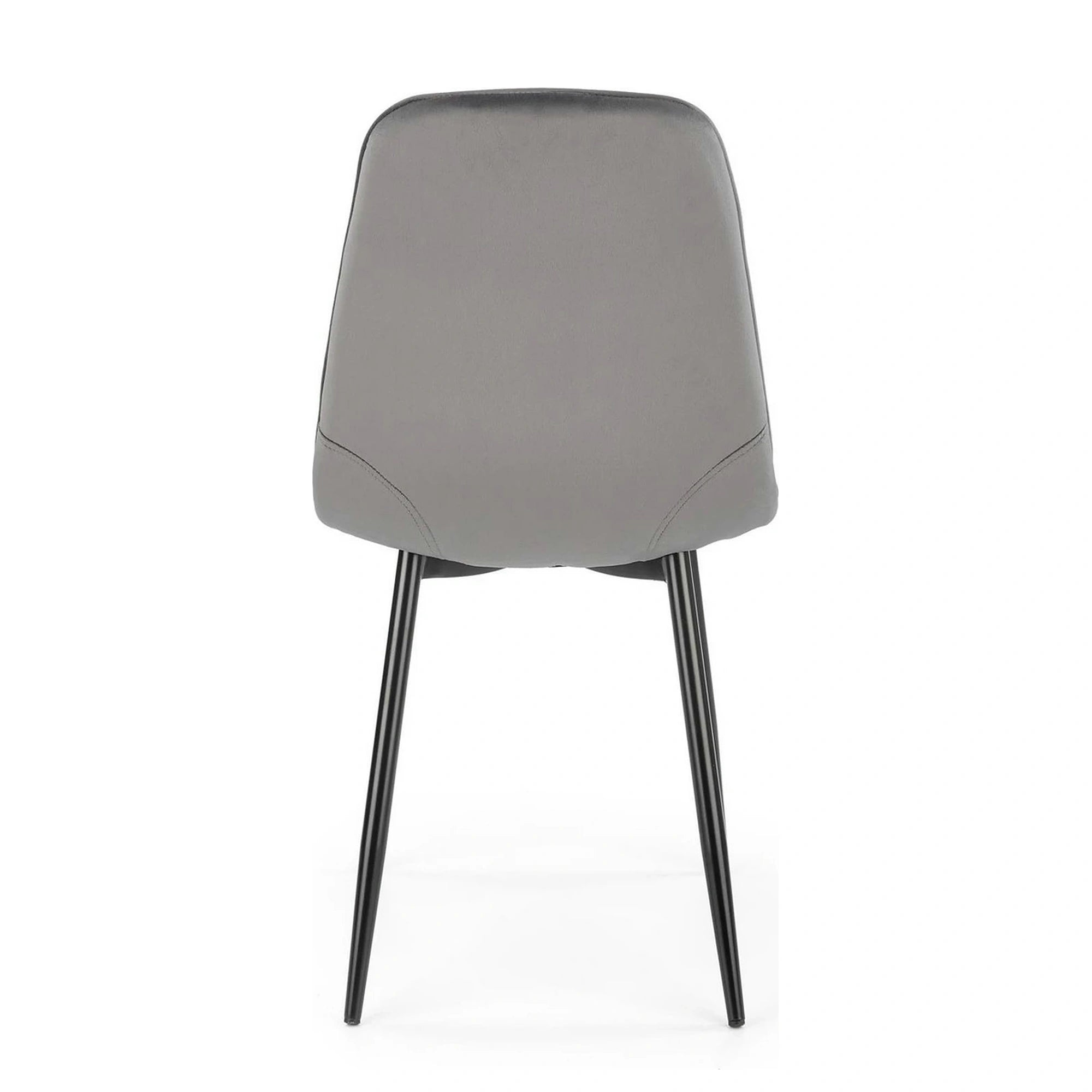 Scaun tapitat K417, gri/negru, stofa catifelata/metal, 46x56x87 cm