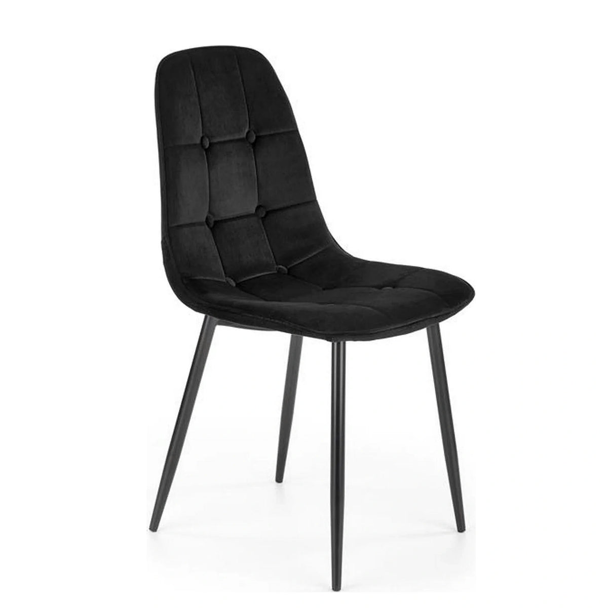 Scaun tapitat K417, negru, stofa catifelata, 44x56x87 cm