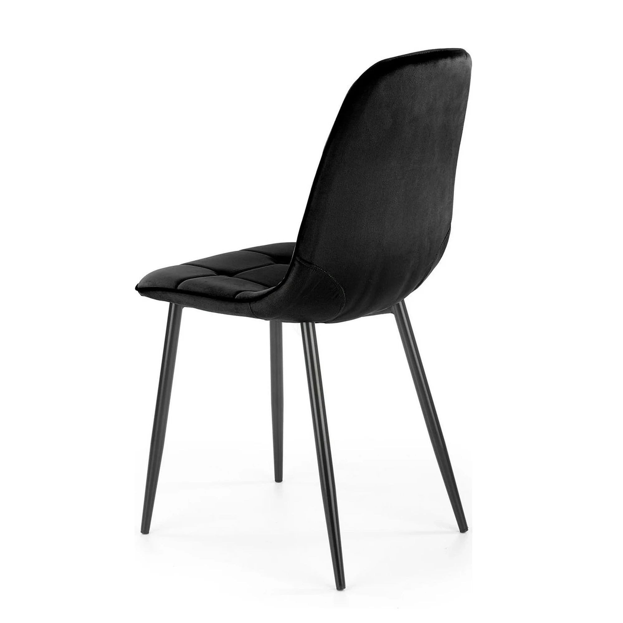 Scaun tapitat K417, negru, stofa catifelata, 44x56x87 cm