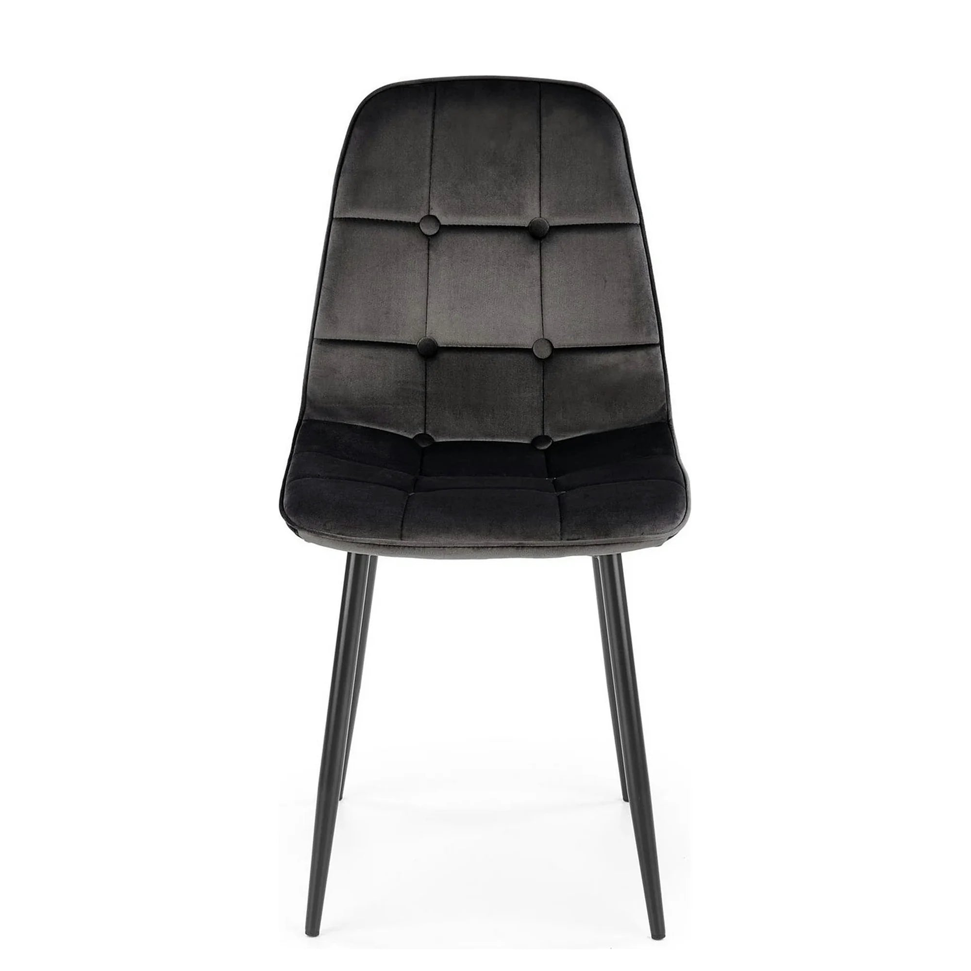 Scaun tapitat K417, negru, stofa catifelata, 44x56x87 cm