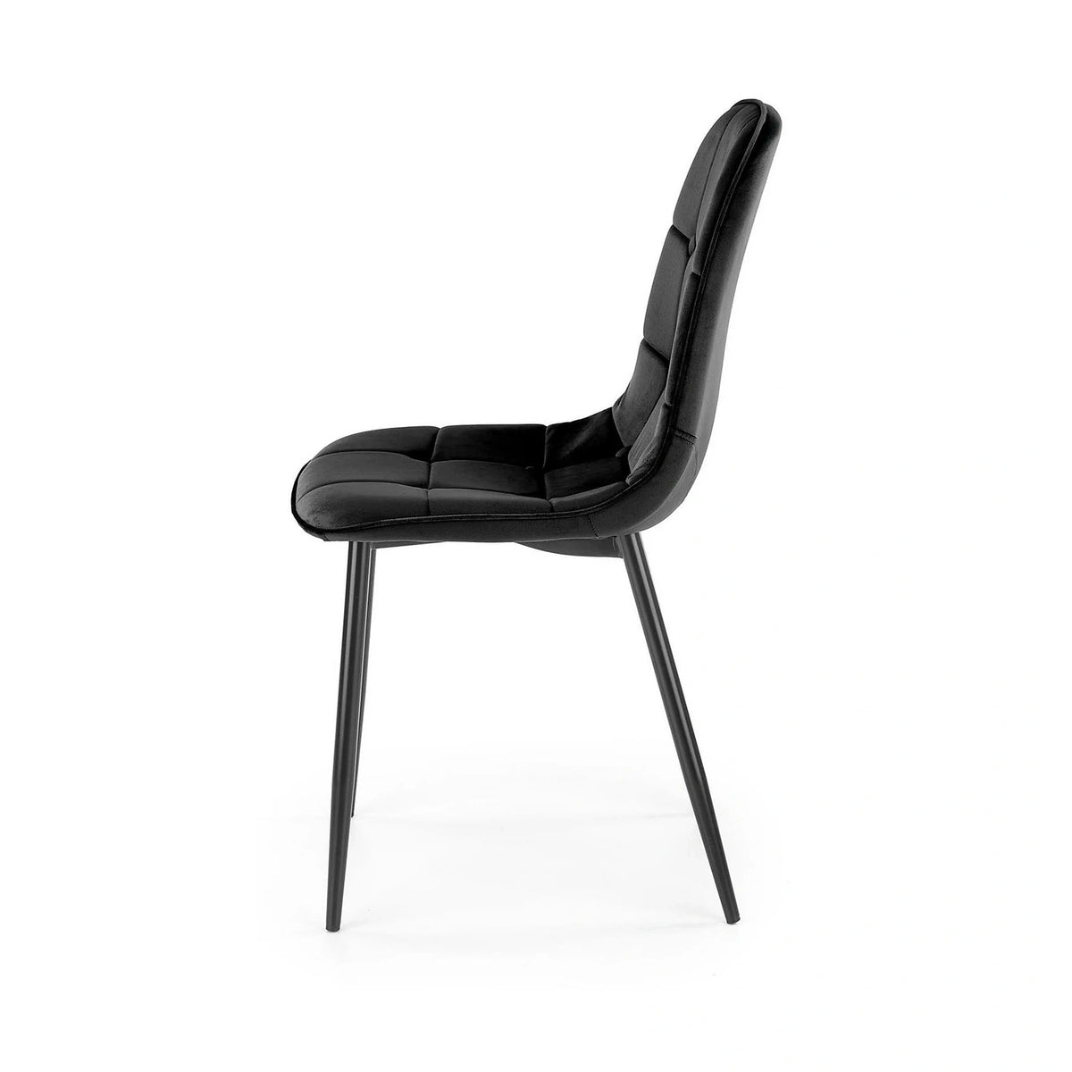 Scaun tapitat K417, negru, stofa catifelata, 44x56x87 cm