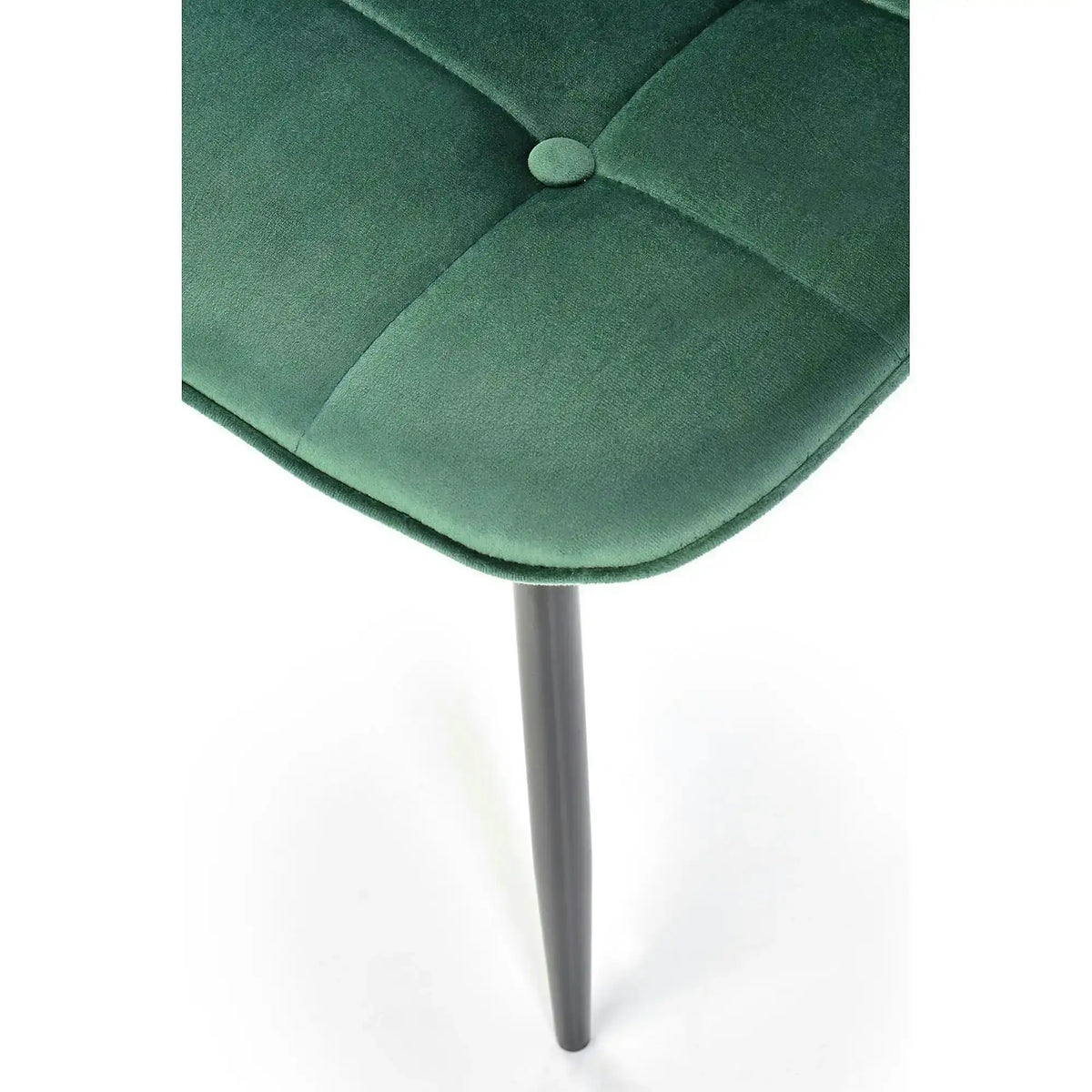 Scaun tapitat K417, verde/negru, stofa catifelata/metal, 46x56x87 cm