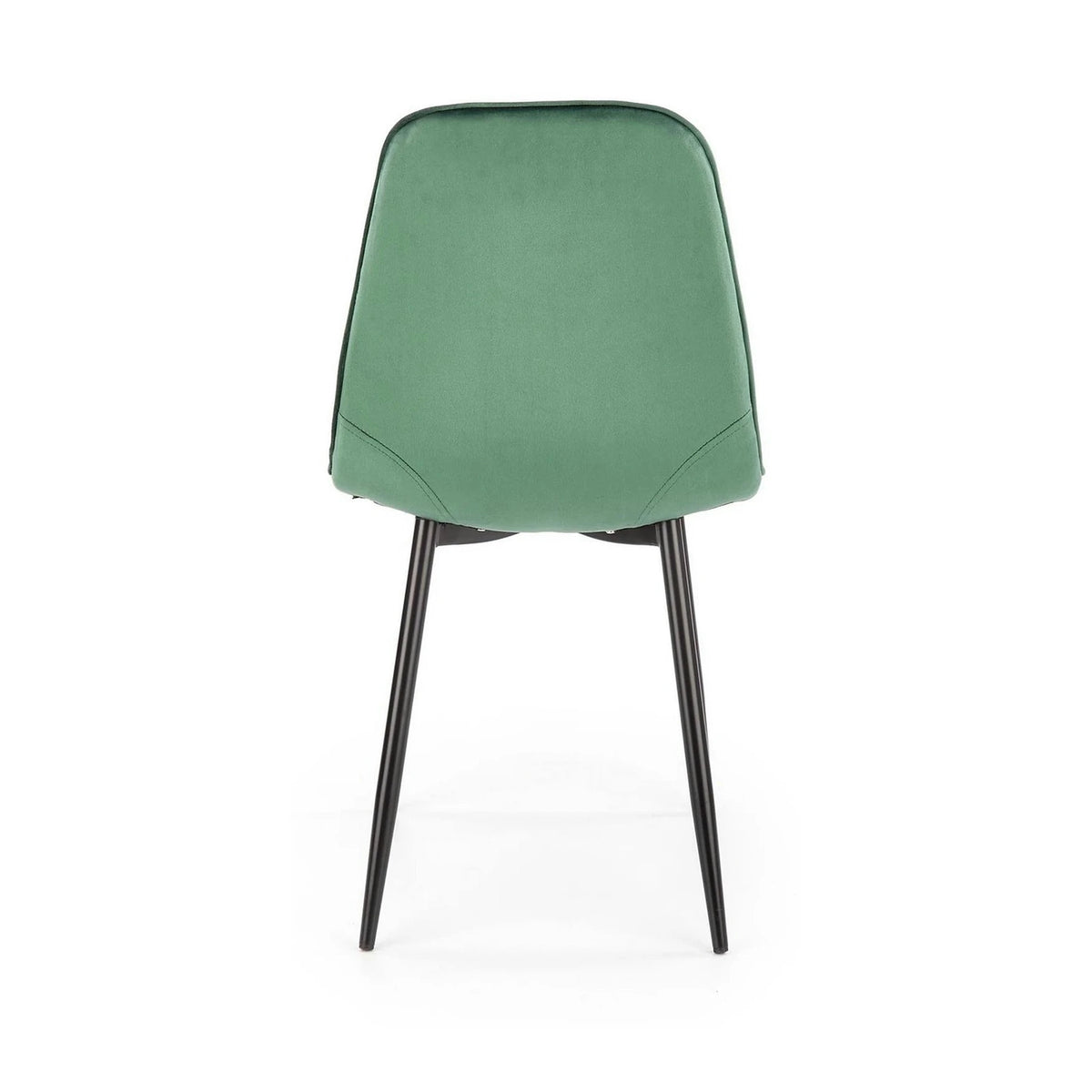 Scaun tapitat K417, verde/negru, stofa catifelata/metal, 46x56x87 cm