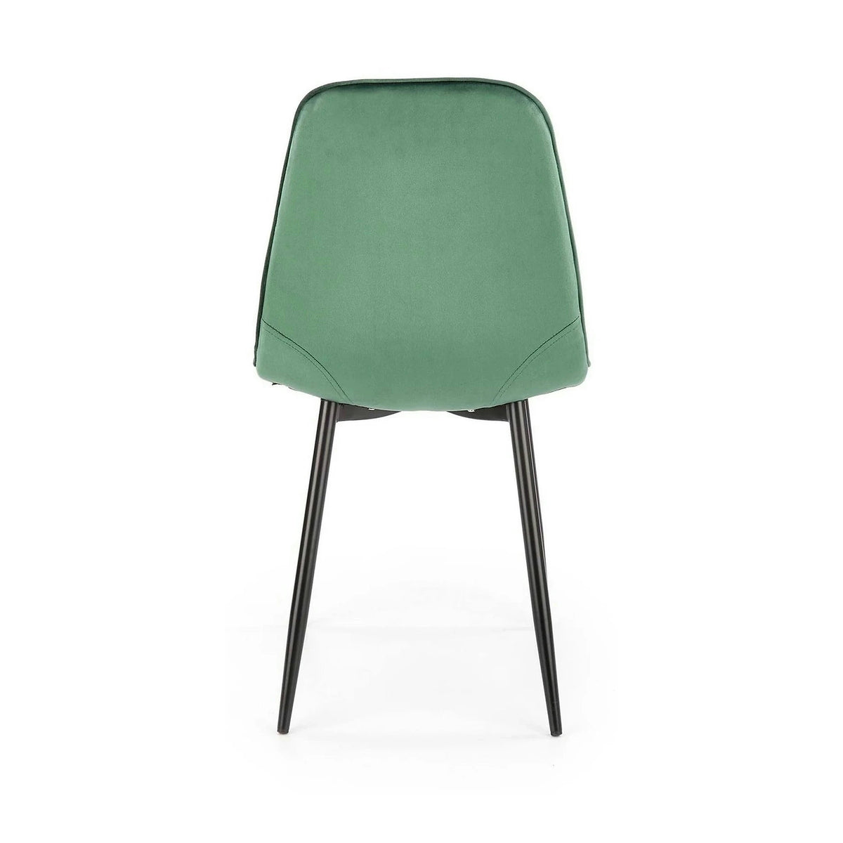 Scaun tapitat K417, verde/negru, stofa catifelata/metal, 46x56x87 cm