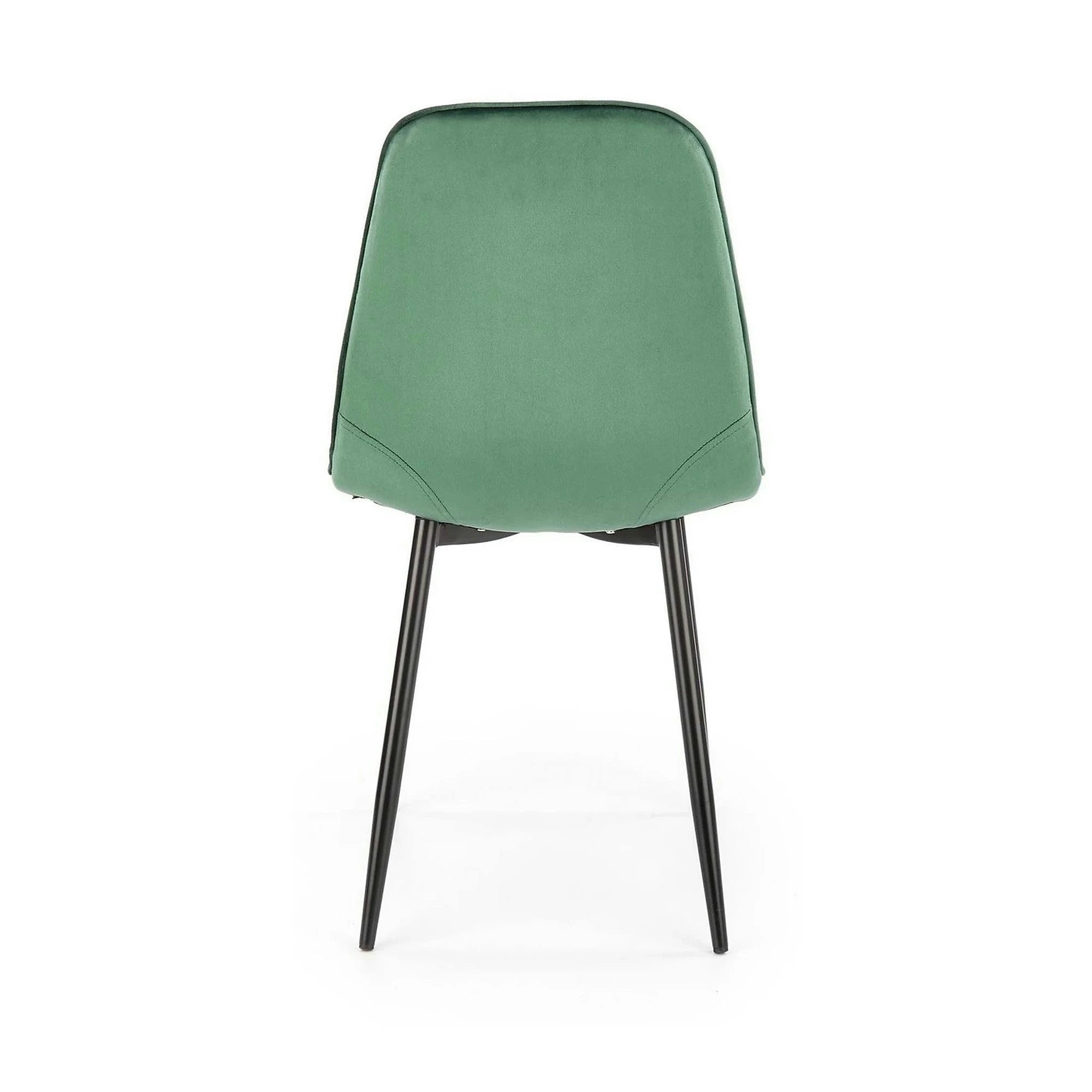 Scaun tapitat K417, verde/negru, stofa catifelata/metal, 46x56x87 cm