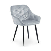 Scaun tapitat K418, gri/negru, stofa clasica/metal, 56x65x81 cm