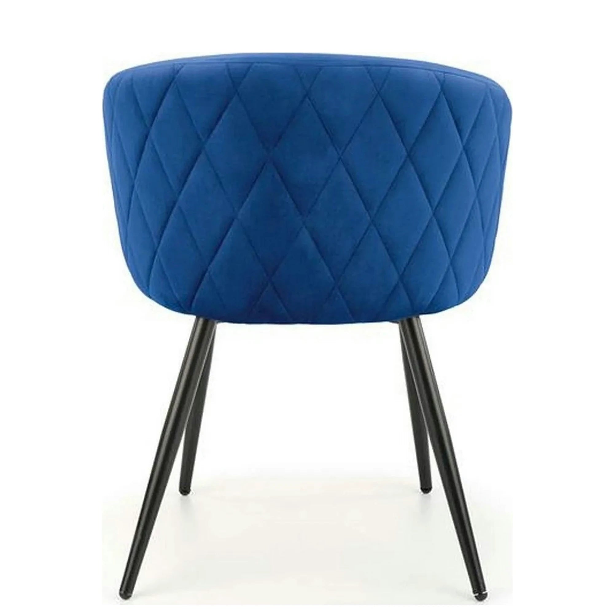 Scaun tapitat K430, albastru/negru, stofa catifelata/metal, 51x54x77 cm