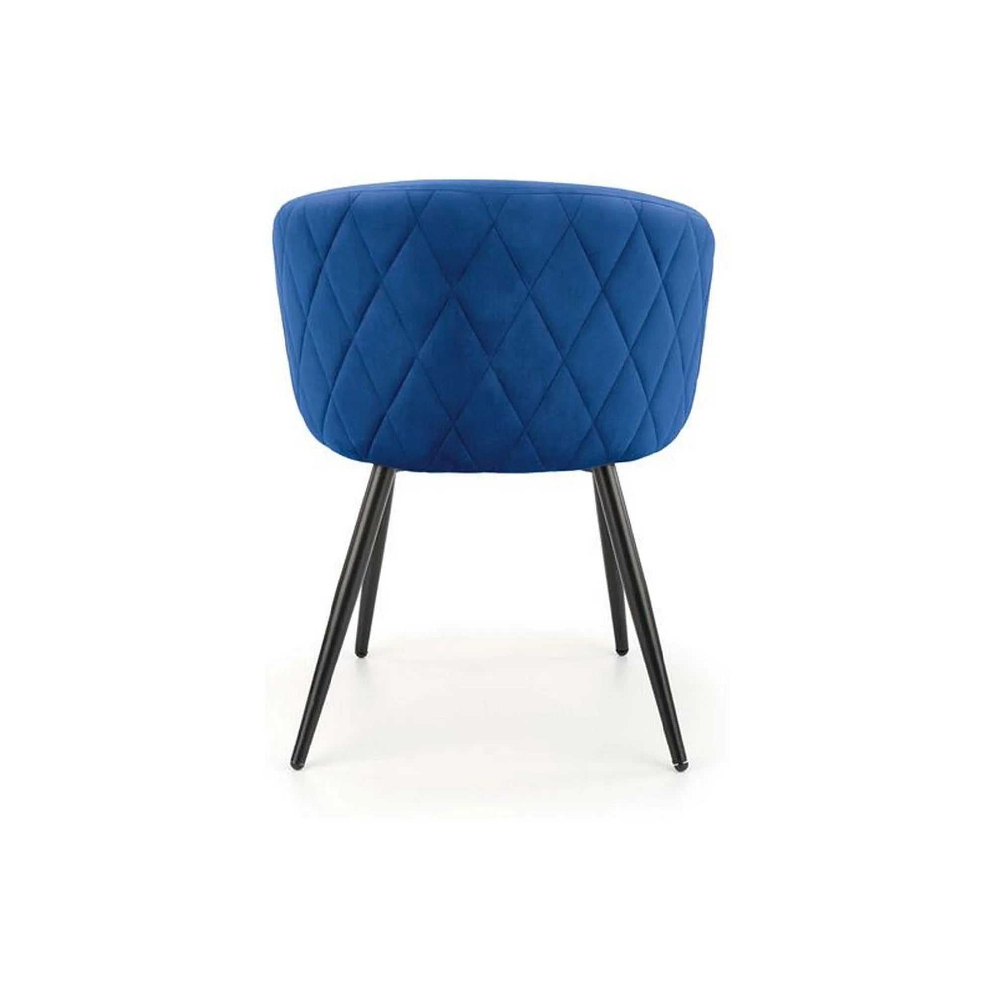 Scaun tapitat K430, albastru/negru, stofa catifelata/metal, 51x54x77 cm