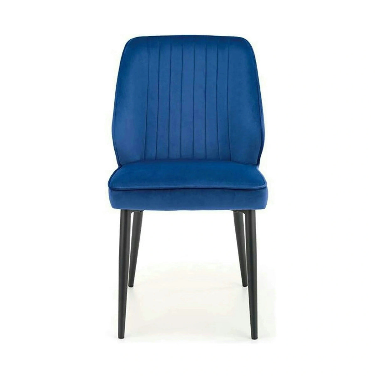 Scaun tapitat K432, albastru, stofa catifelata, 48x57x85 cm