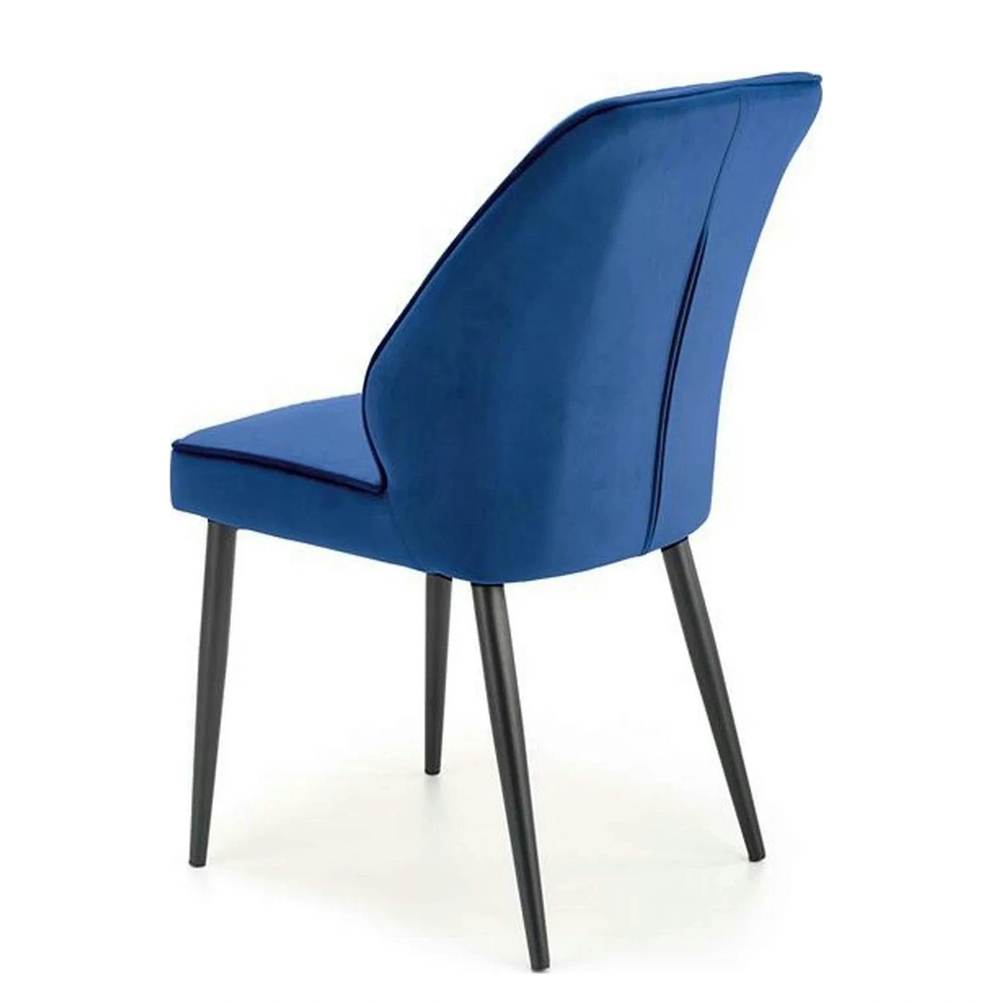 Scaun tapitat K432, albastru, stofa catifelata, 48x57x85 cm