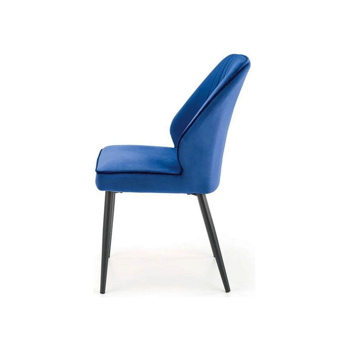 Scaun tapitat K432, albastru, stofa catifelata, 48x57x85 cm