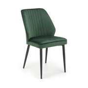 Scaun tapitat K432, verde inchis, stofa catifelata, 48x57x85 cm