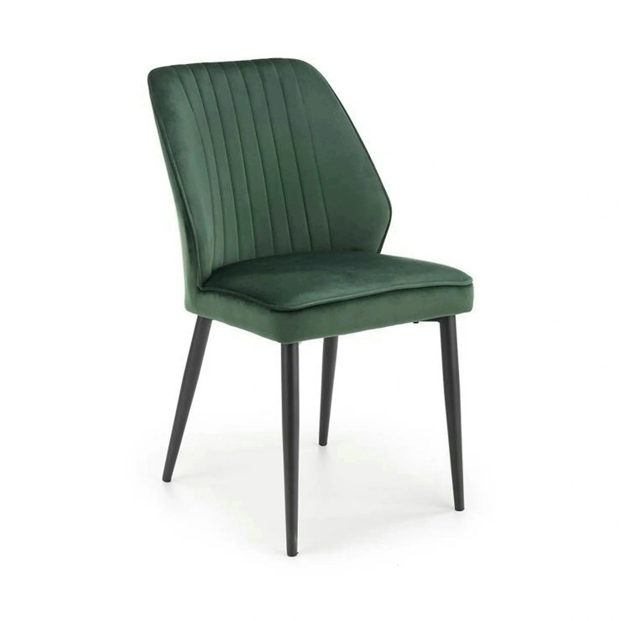 Scaun tapitat K432, verde inchis, stofa catifelata, 48x57x85 cm