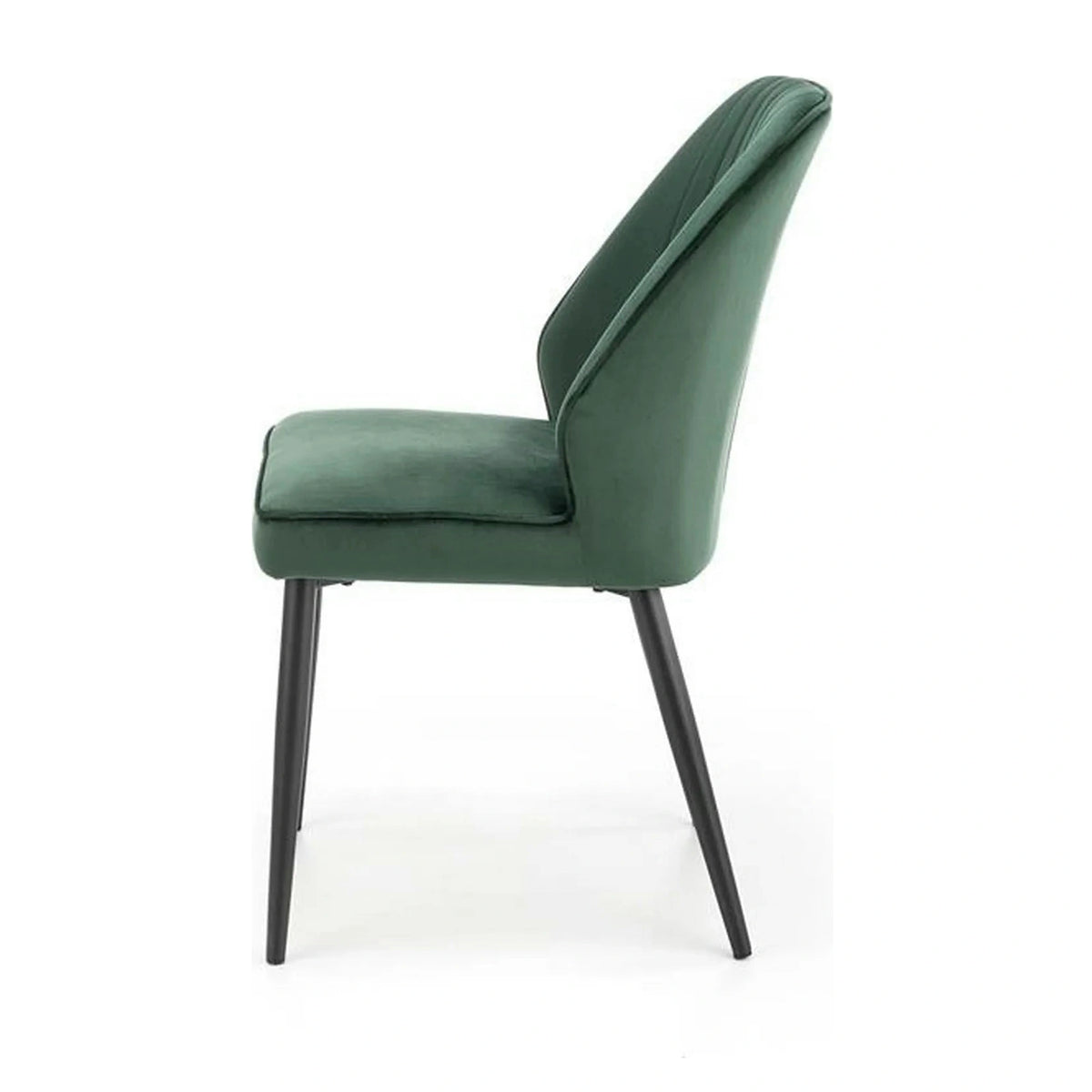 Scaun tapitat K432, verde inchis, stofa catifelata, 48x57x85 cm