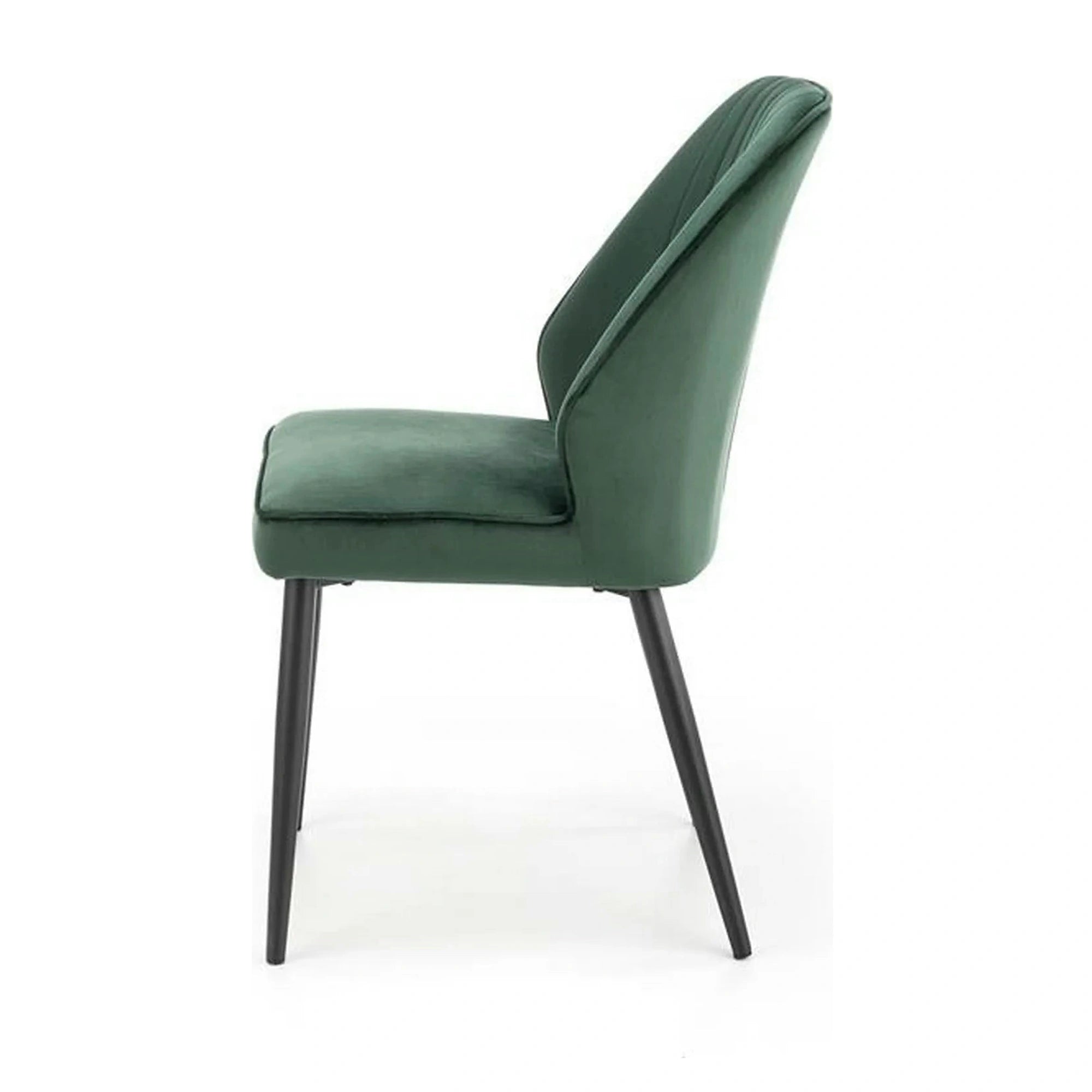 Scaun tapitat K432, verde inchis, stofa catifelata, 48x57x85 cm