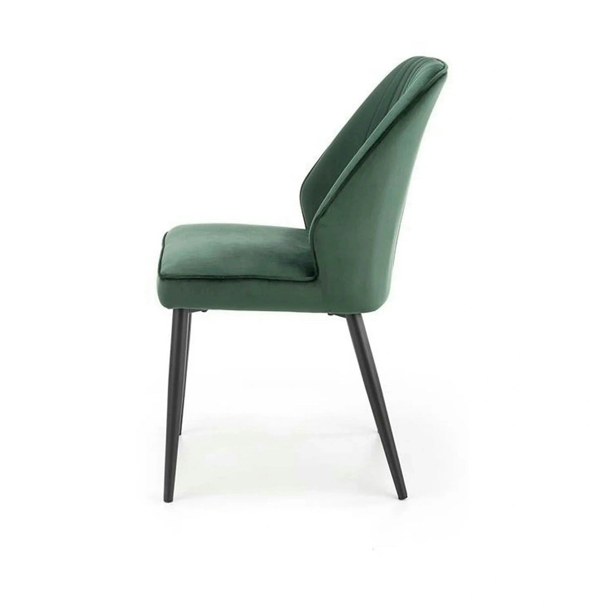 Scaun tapitat K432, verde inchis, stofa catifelata, 48x57x85 cm