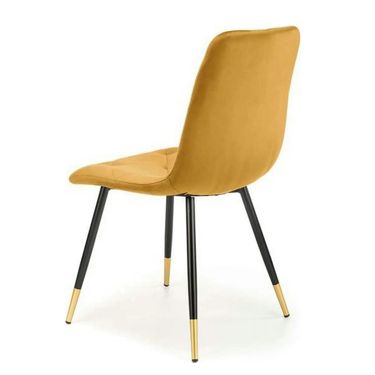 Scaun tapitat K438, galben, stofa catifelata, 45x50x86 cm