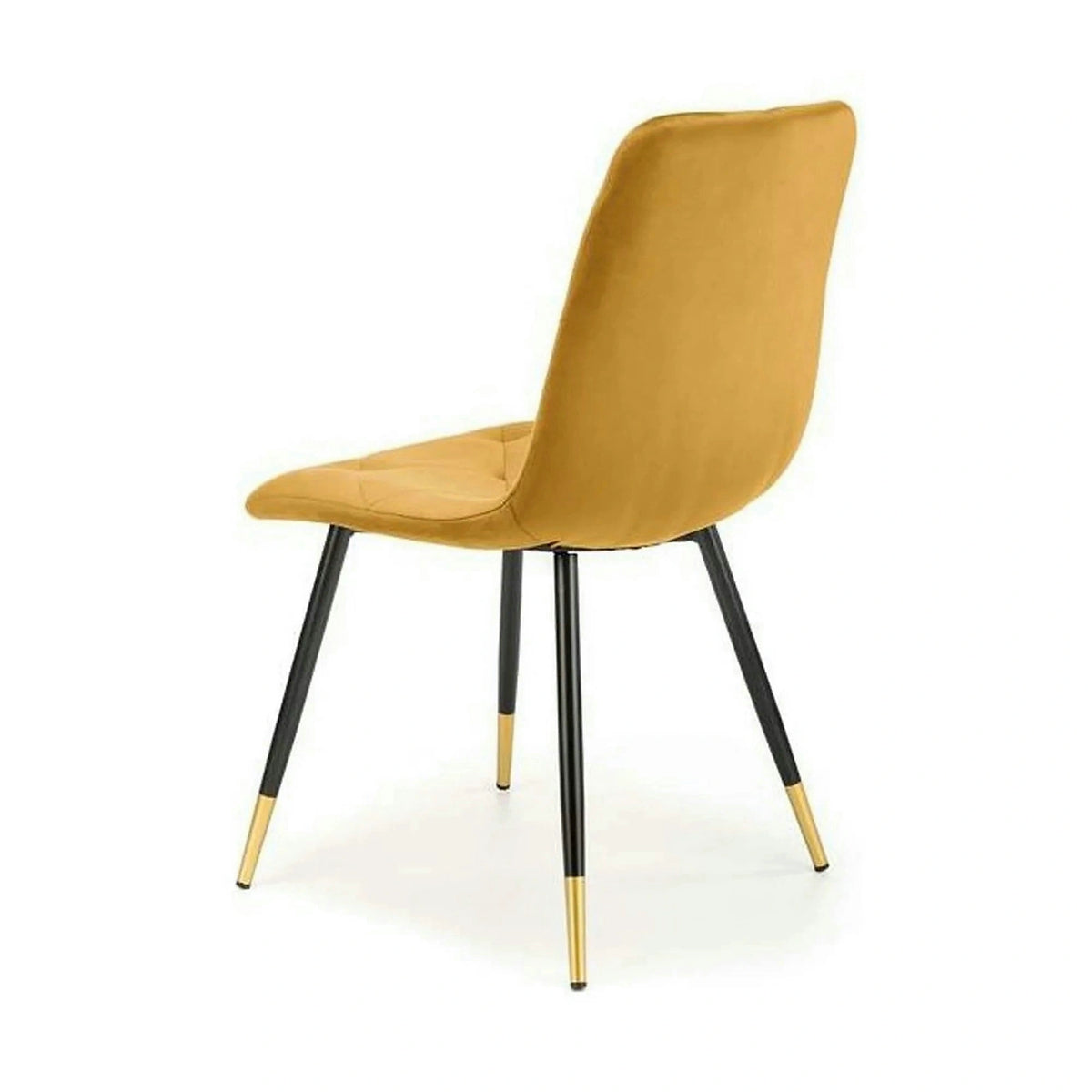 Scaun tapitat K438, galben, stofa catifelata, 45x50x86 cm