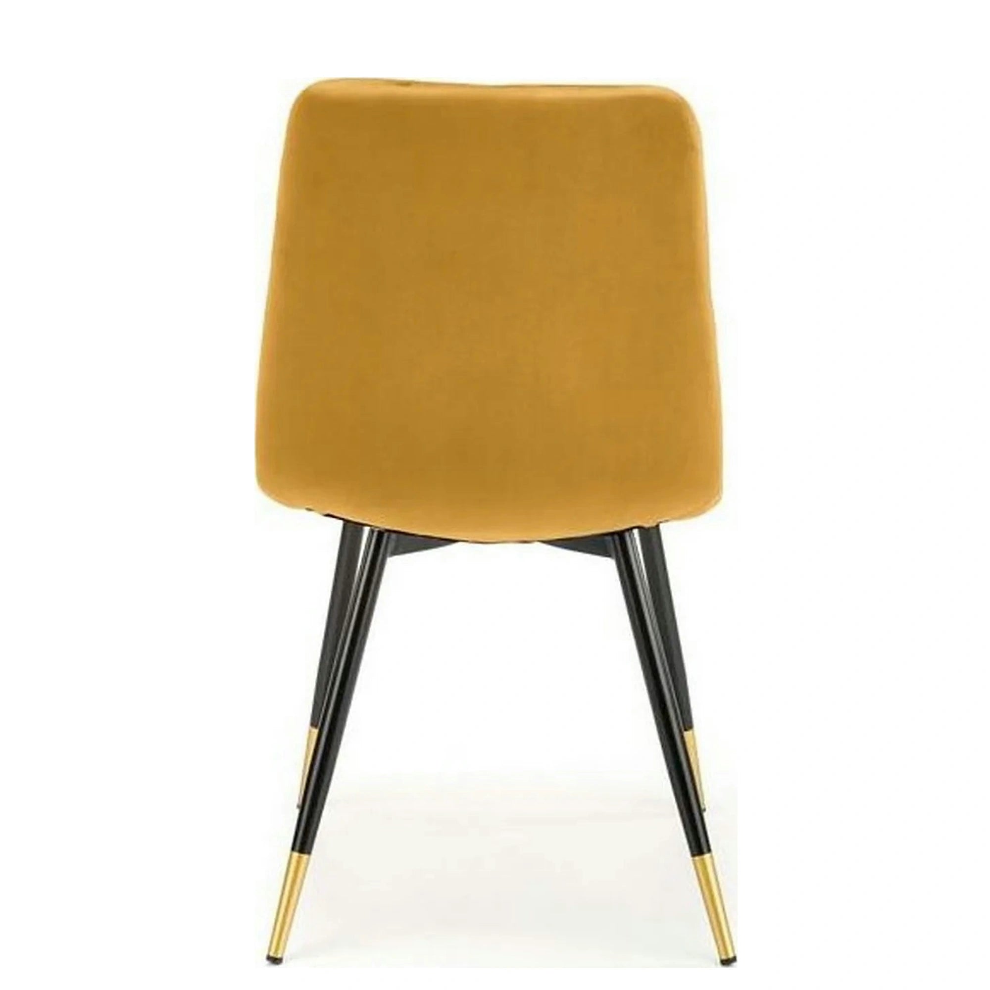 Scaun tapitat K438, galben, stofa catifelata, 45x50x86 cm