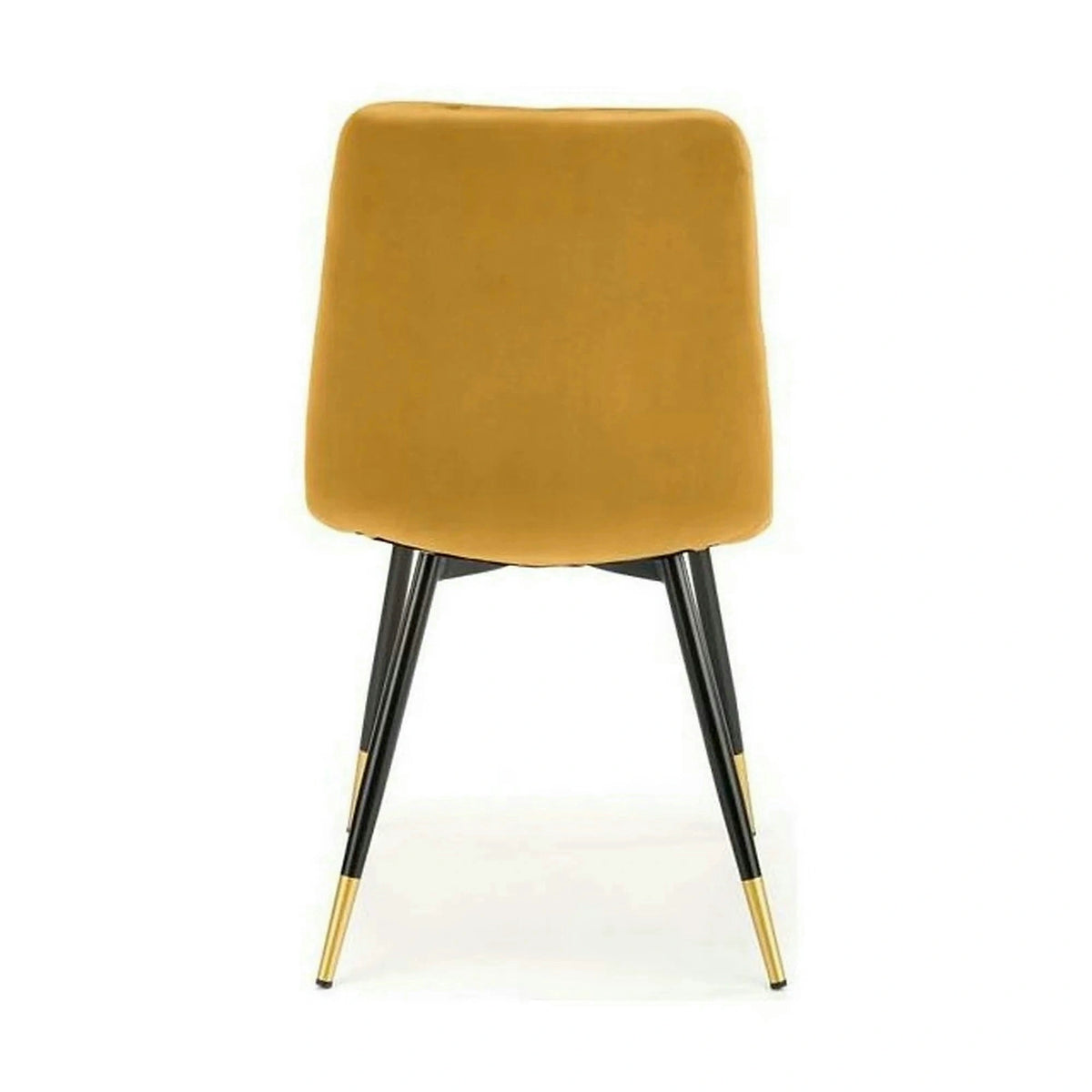 Scaun tapitat K438, galben, stofa catifelata, 45x50x86 cm
